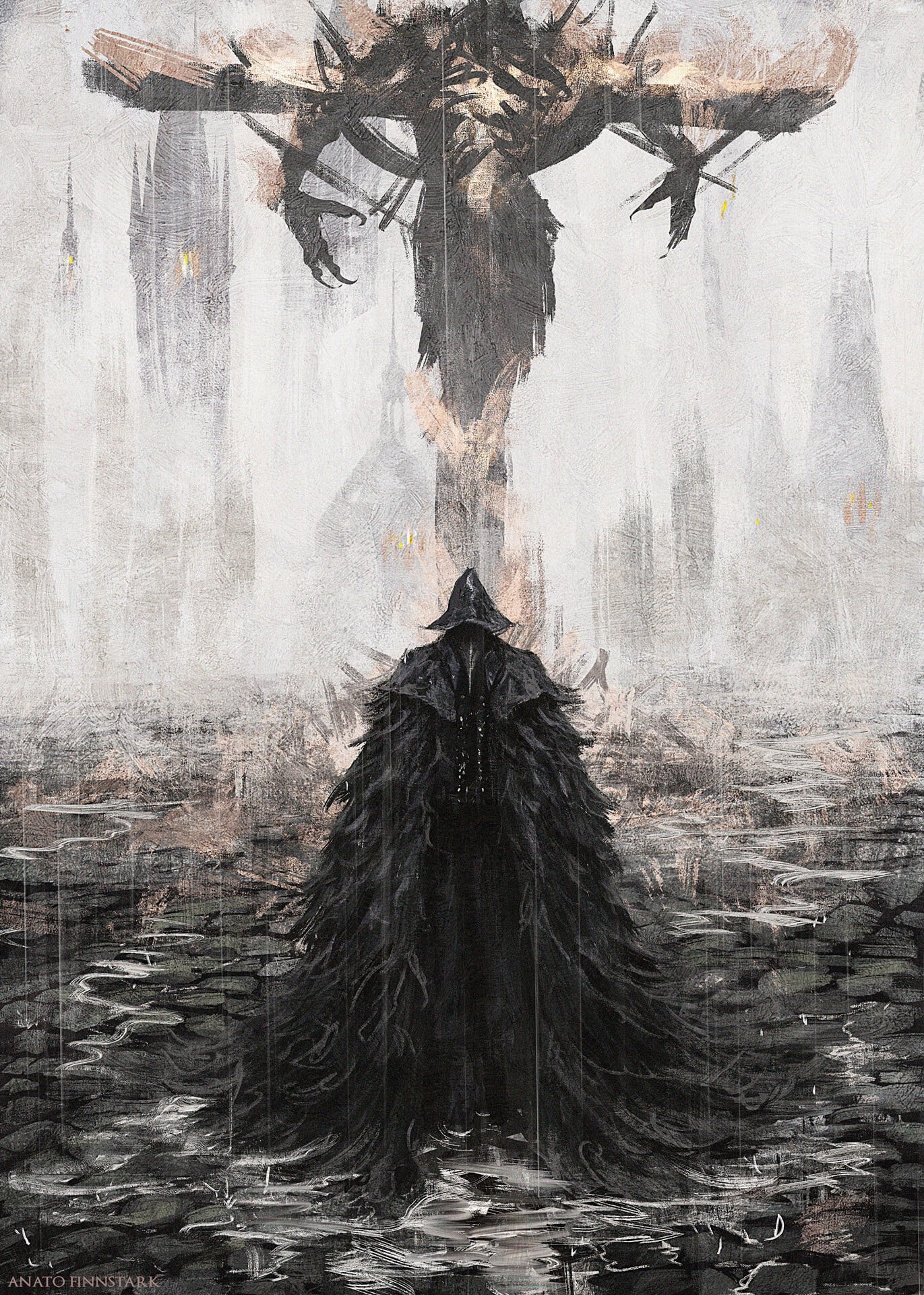 1080P, Bloodborne, fantasy art, video game art, artwork, Anato Finnstark, Phone HD Wallpaper