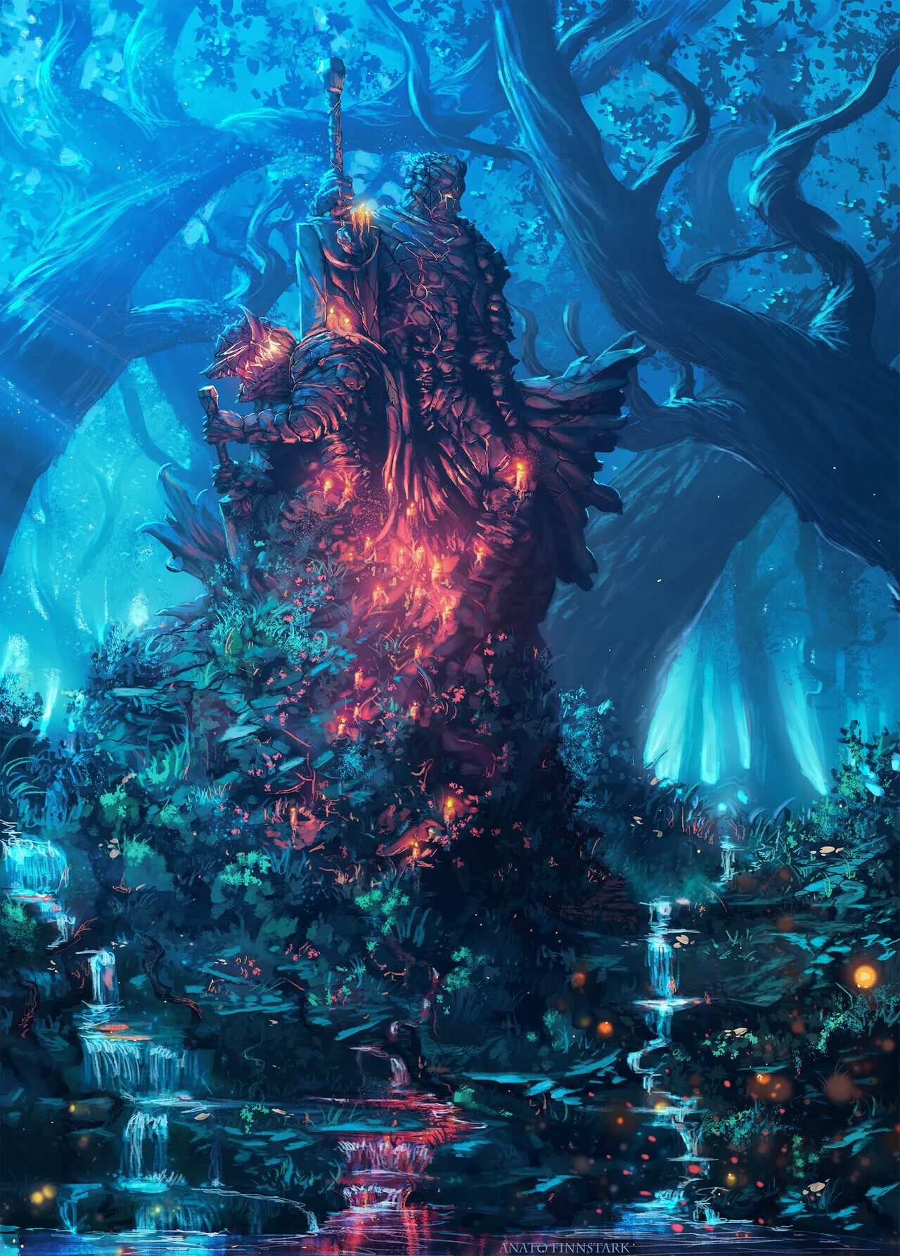 Anato Finnstark, artwork, nature, trees, 720P, fantasy art, digital art, Phone HD Wallpaper