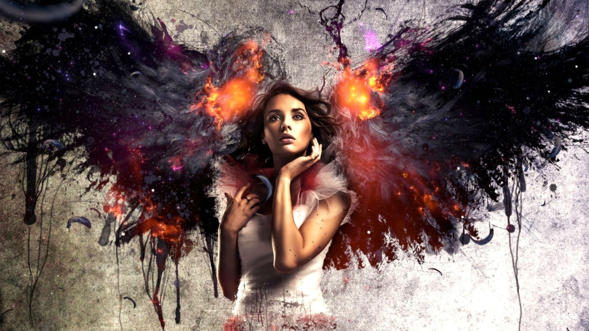 fantasy girl, 1080P, women, angel, wings, fantasy art, HD Wallpaper