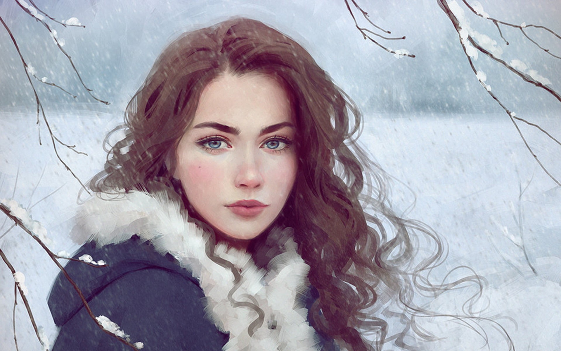 @Selenada, Winter on the Way, vexel, 1080P, vectors, HD Wallpaper
