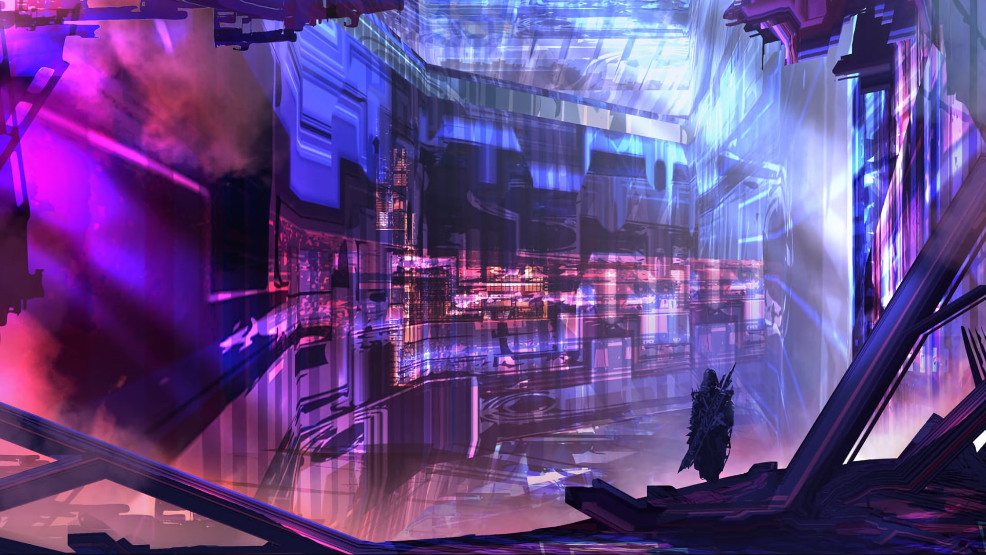 TacoSauceNinja, digital art, 1080P, cyberpunk, HD Wallpaper