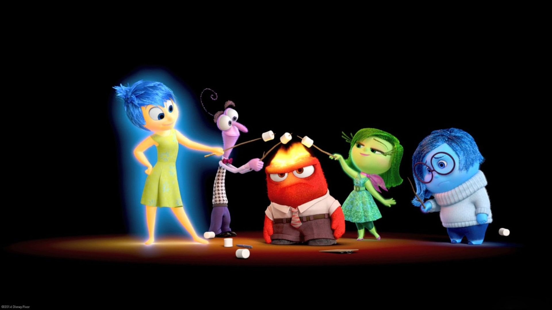 Movie, copy space, female likeness, representation, toy, Sadness (Inside Out), indoors, childhood, studio shot, Disgust (Inside Out), human representation, HD Wallpaper