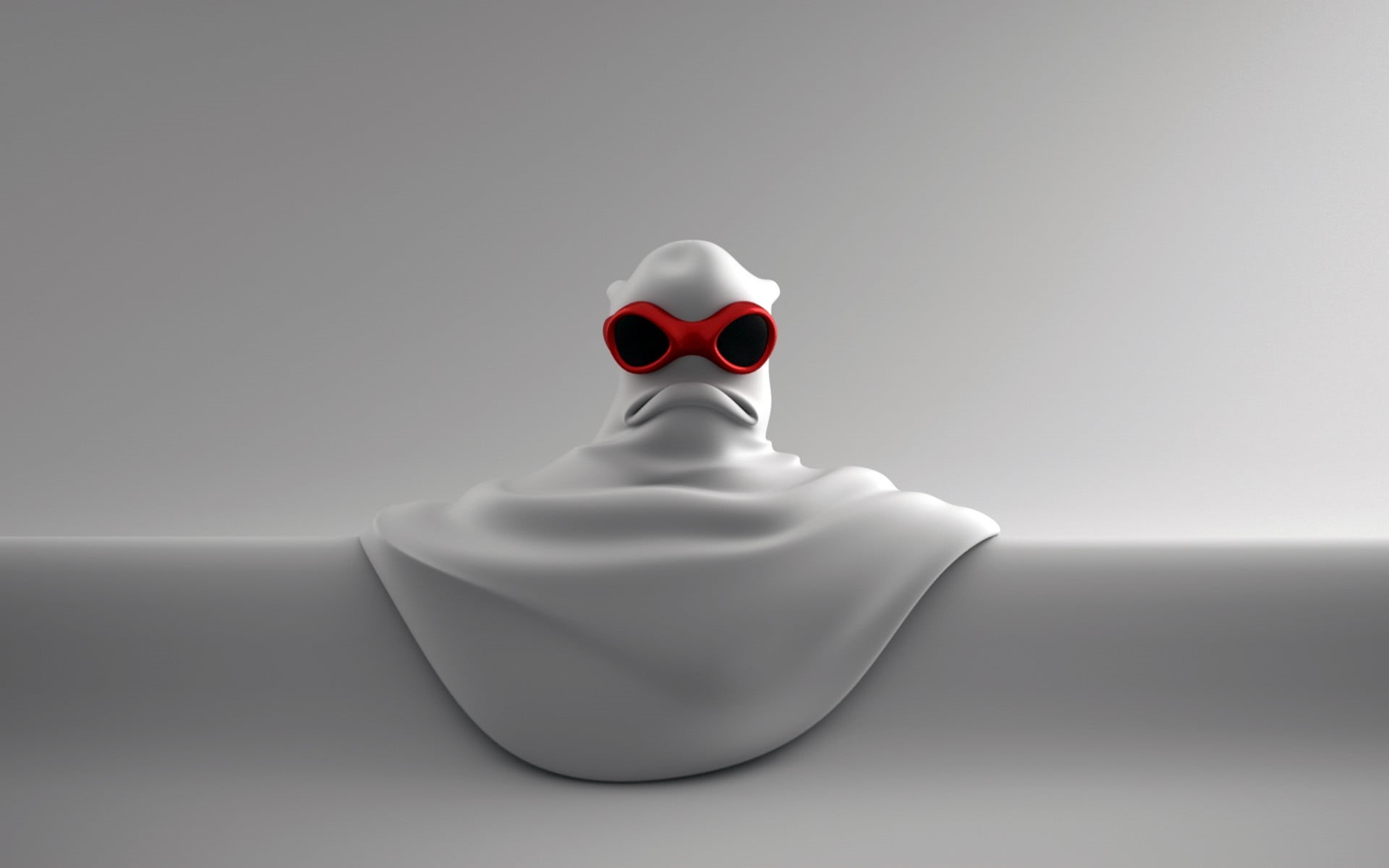 single object, sad, minimalism, representation, copy space, mask, digital art, indoors, gray, table, white, red, studio shot, toy, gray background, no people, HD Wallpaper