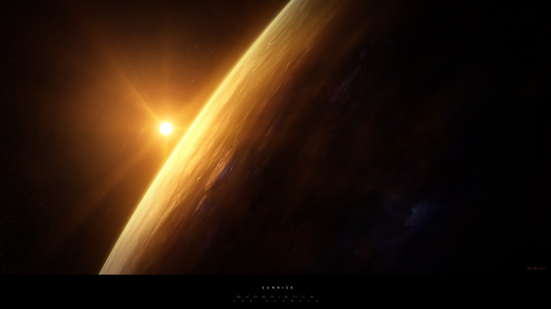 planet, 1080P, hd, drawing, star, space, sun, HD Wallpaper