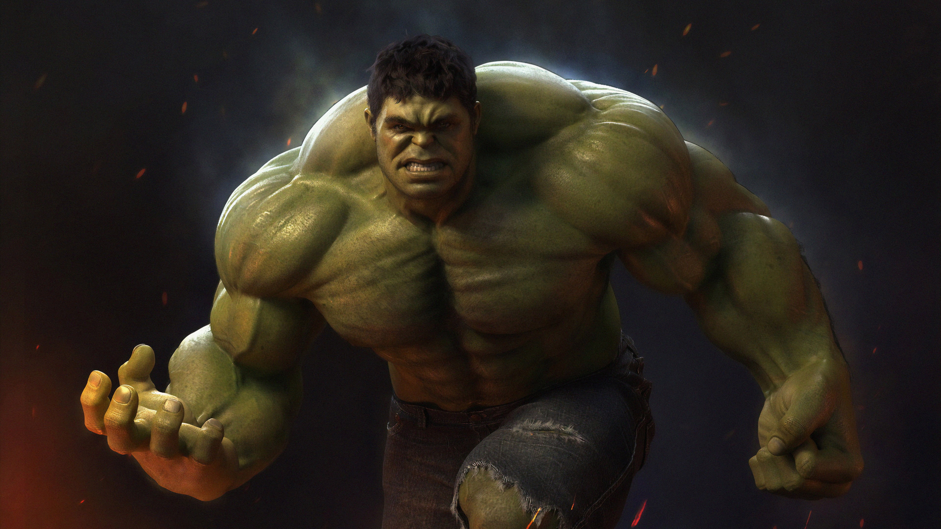 Marvel Cinematic Universe, Avengers Endgame, green, muscles, superhero, Hulk (film), Hulk, 4K, HD Wallpaper