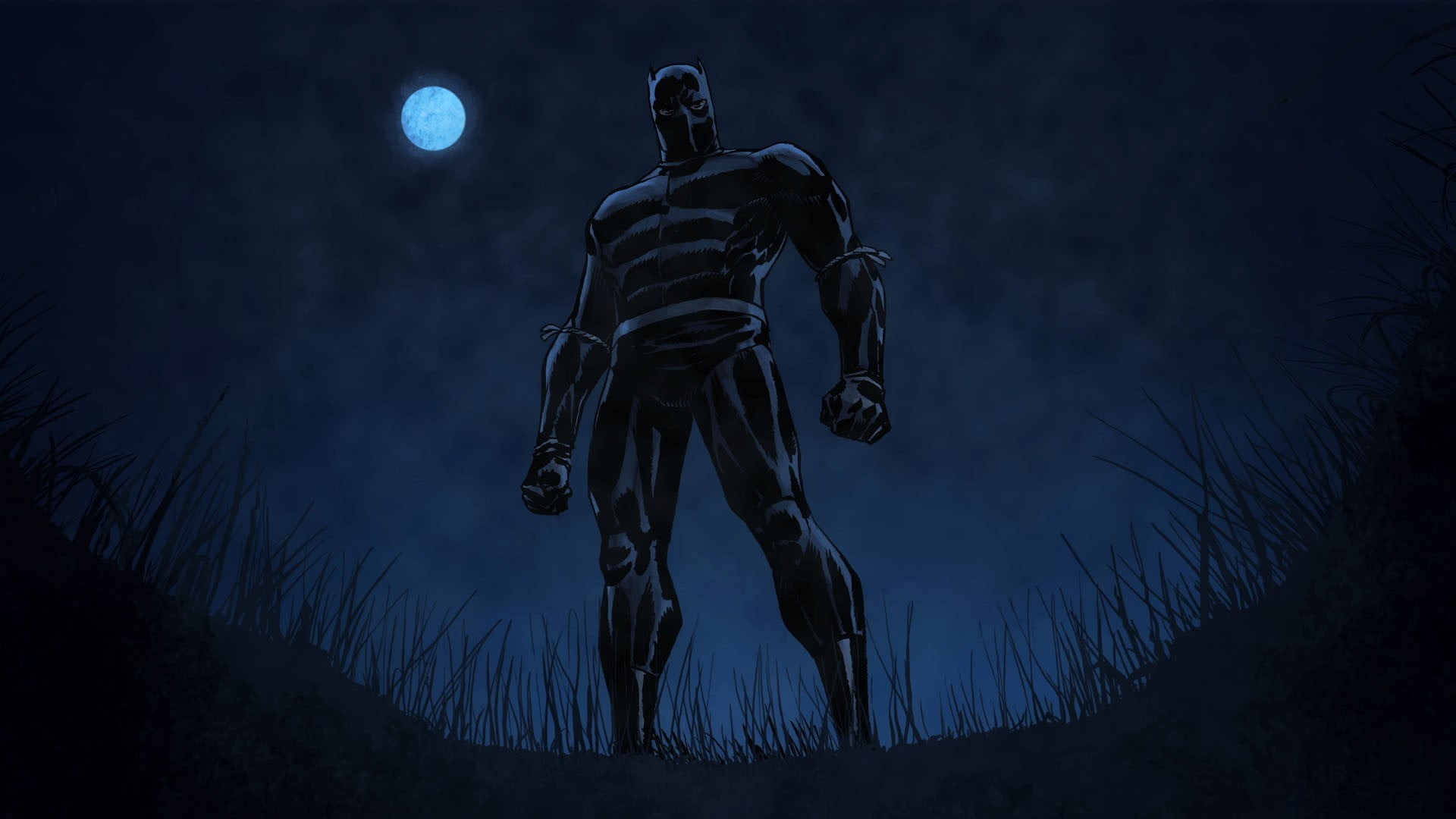 art and craft, male, character, sky, 1080P, tranquility, tree, Marvel Cinematic Universe, outdoors, dusk, planetary moon, night, astronomy, full moon, HD Wallpaper