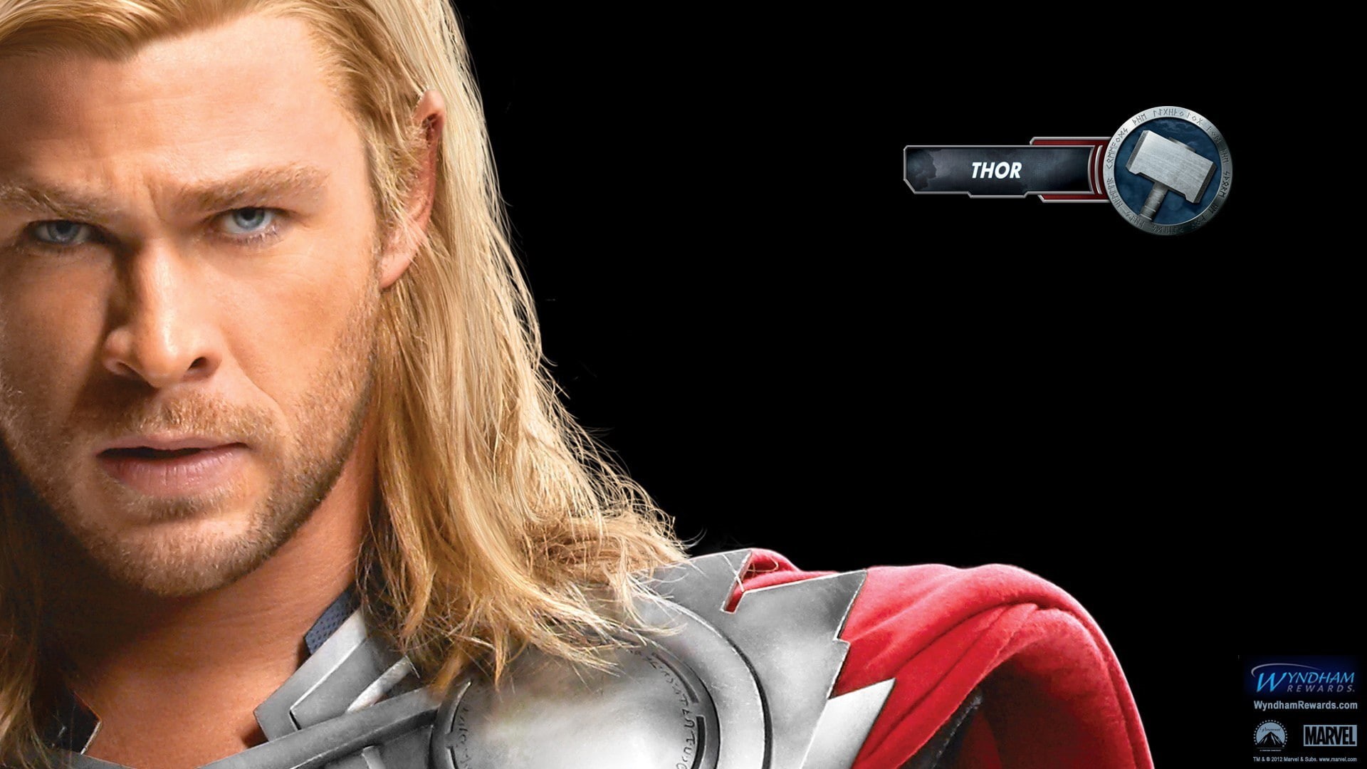 blond hair, 1080P, looking, human face, young men, camera - photographic equipment, black background, indoors, Chris Hemsworth, portrait, studio shot, HD Wallpaper