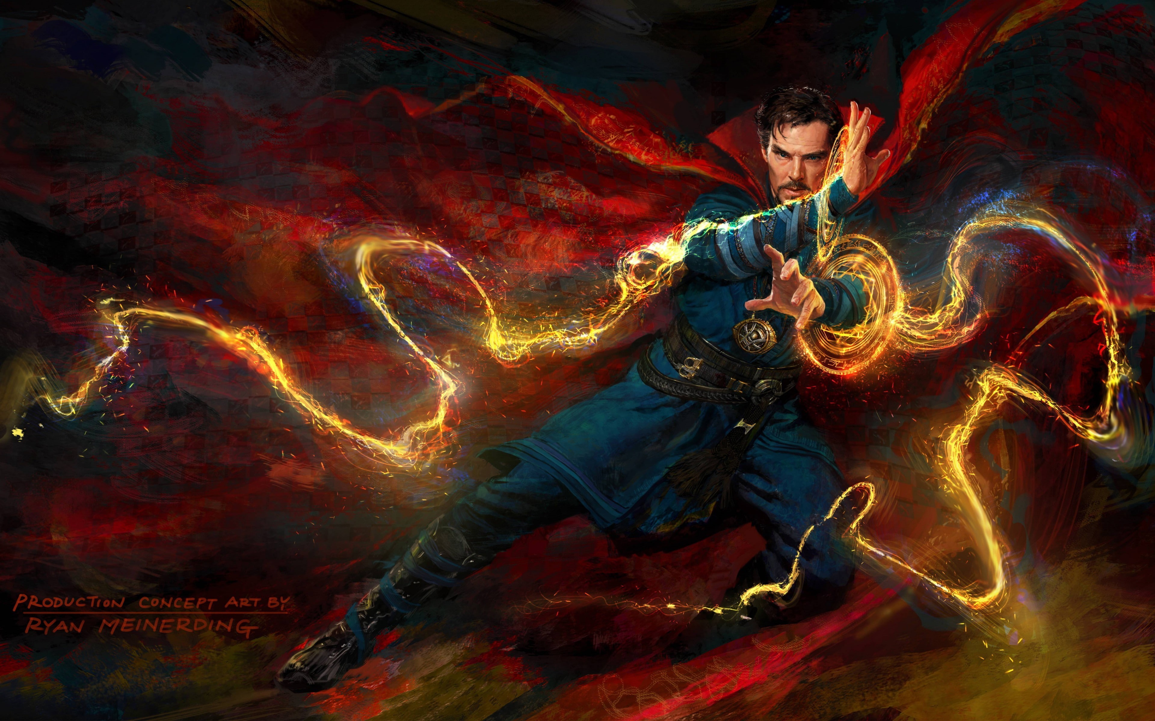 Doctor Strange, 4K, concept art, Marvel Comics, Benedict Cumberbatch, magic, Marvel Cinematic Universe, HD Wallpaper