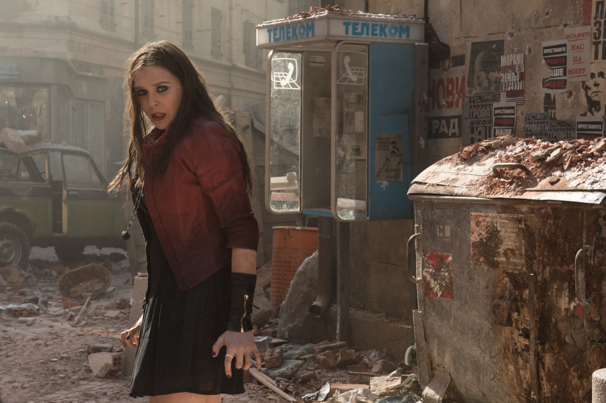 young adult, 1080P, Elizabeth Olsen , women, day, adult, beautiful woman, young women, standing, dress, Avengers: Age of Ultron, front view, red, lifestyles, HD Wallpaper