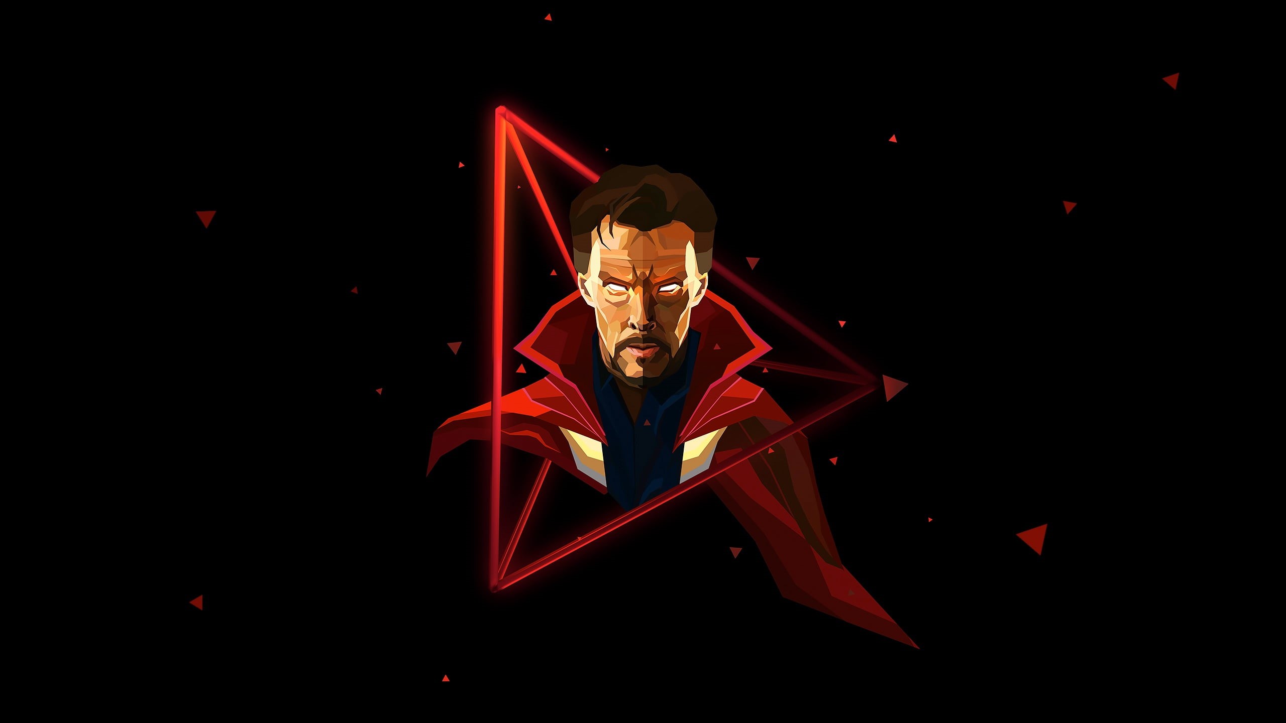 MARVEL, comic, art, black background, Doctor Strange, 2K, HD Wallpaper