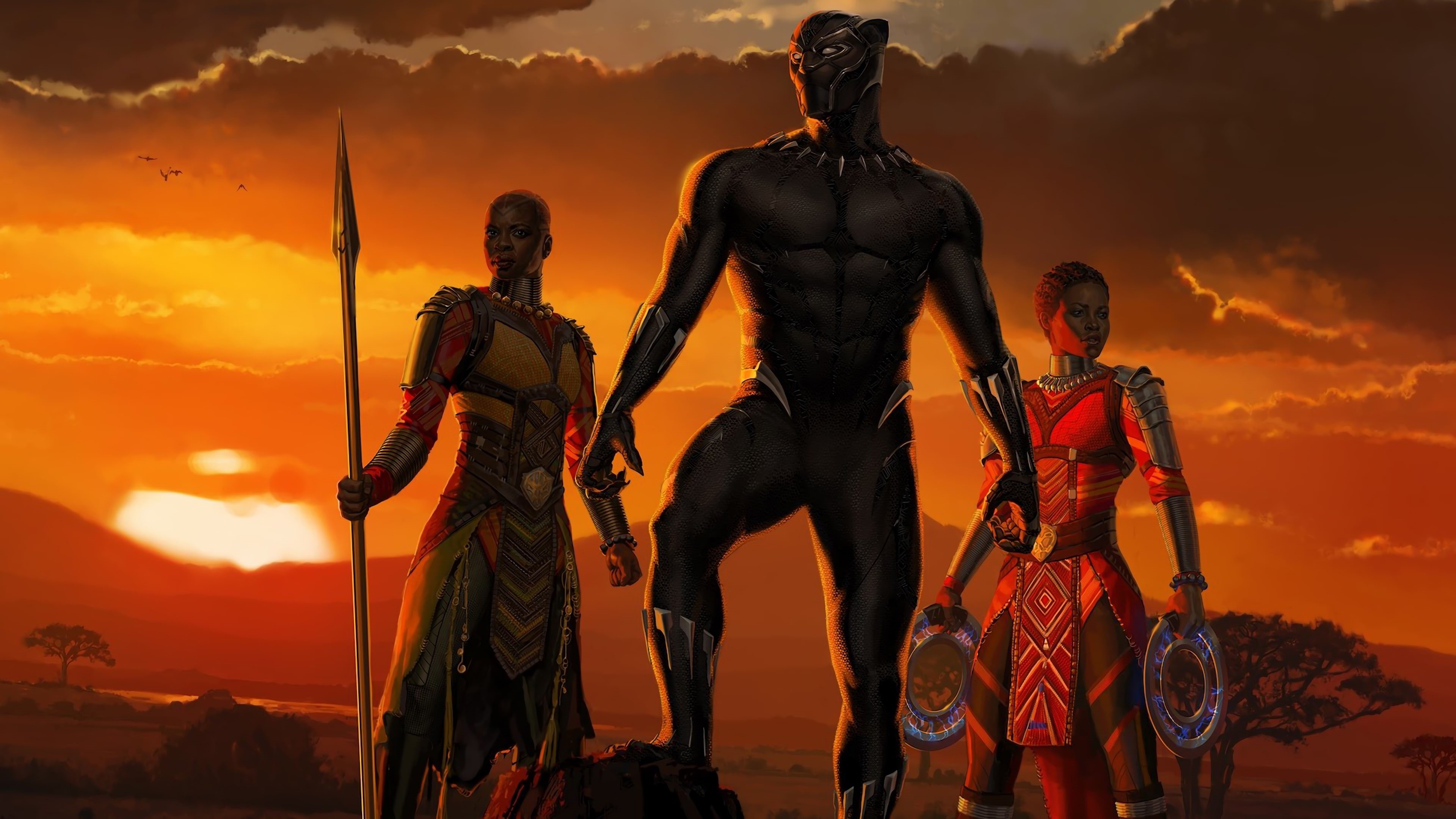4K, King of Wakanda, Okoye, Black Panther, Artwork, 4K, Nakia, HD Wallpaper