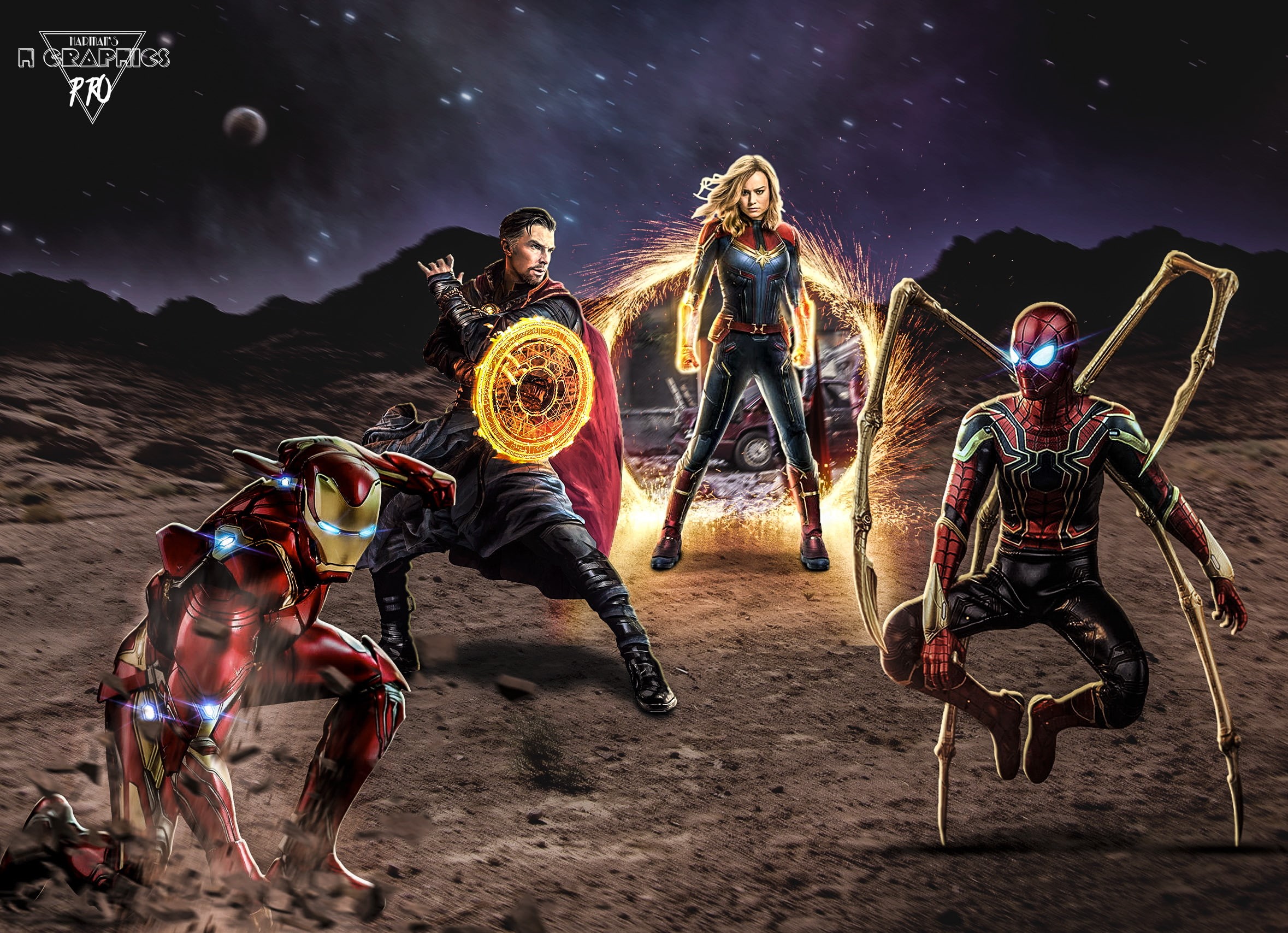 The Avengers, Iron Man, 1080P, Captain Marvel, Avengers Endgame, Doctor Strange, Spider-Man, HD Wallpaper