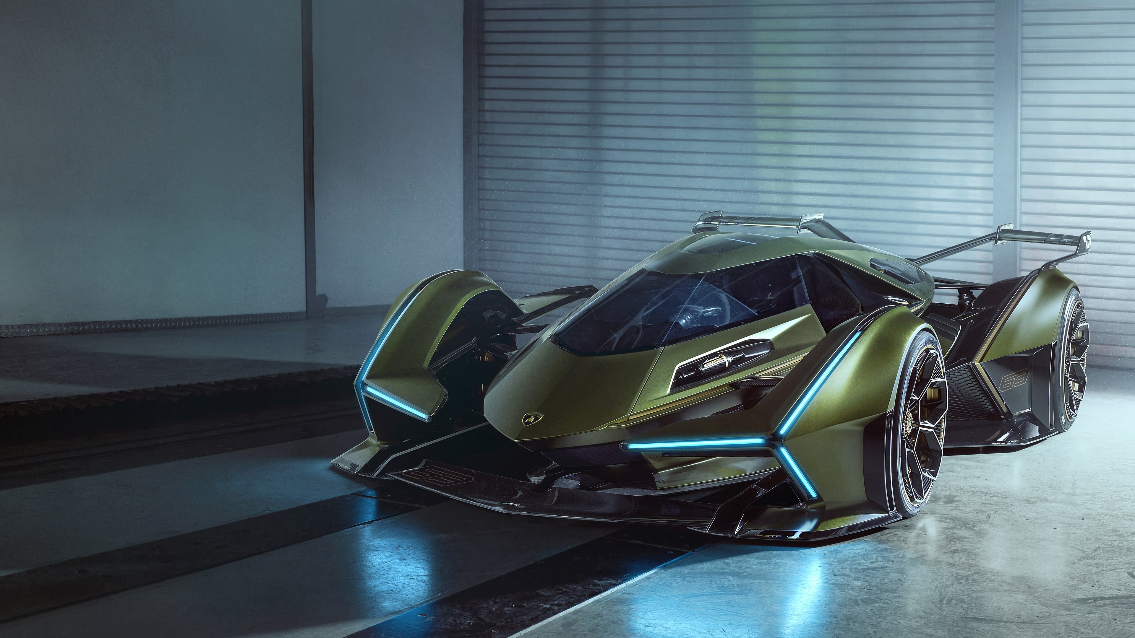 4K, car, Lamborghini Lambo V12 Vision GT, vehicle, concept car, supercars, HD Wallpaper