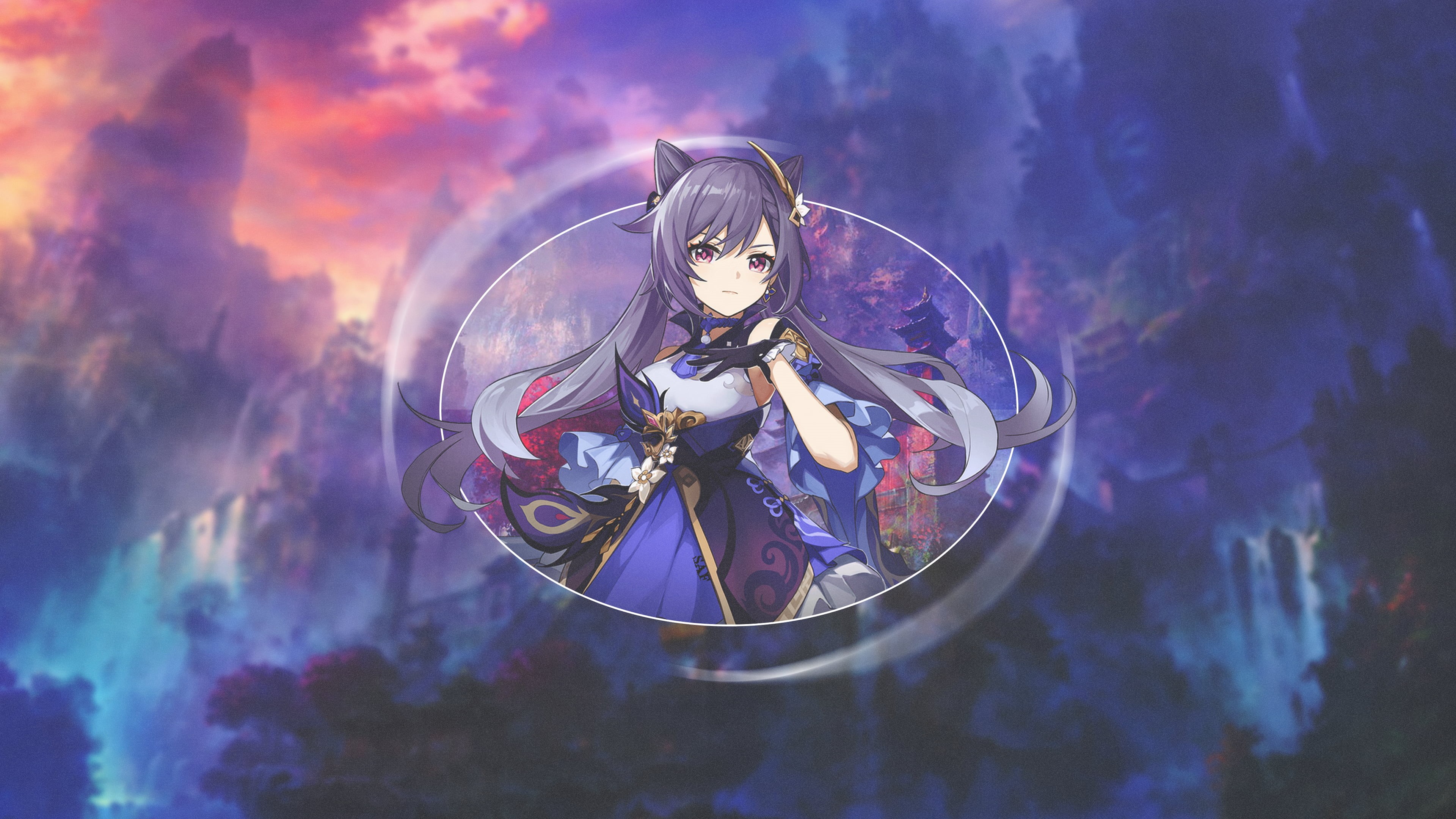 anime girls, 4K, Catears, keqing (genshin impact), genshin impact game, Genshin Impact, HD Wallpaper