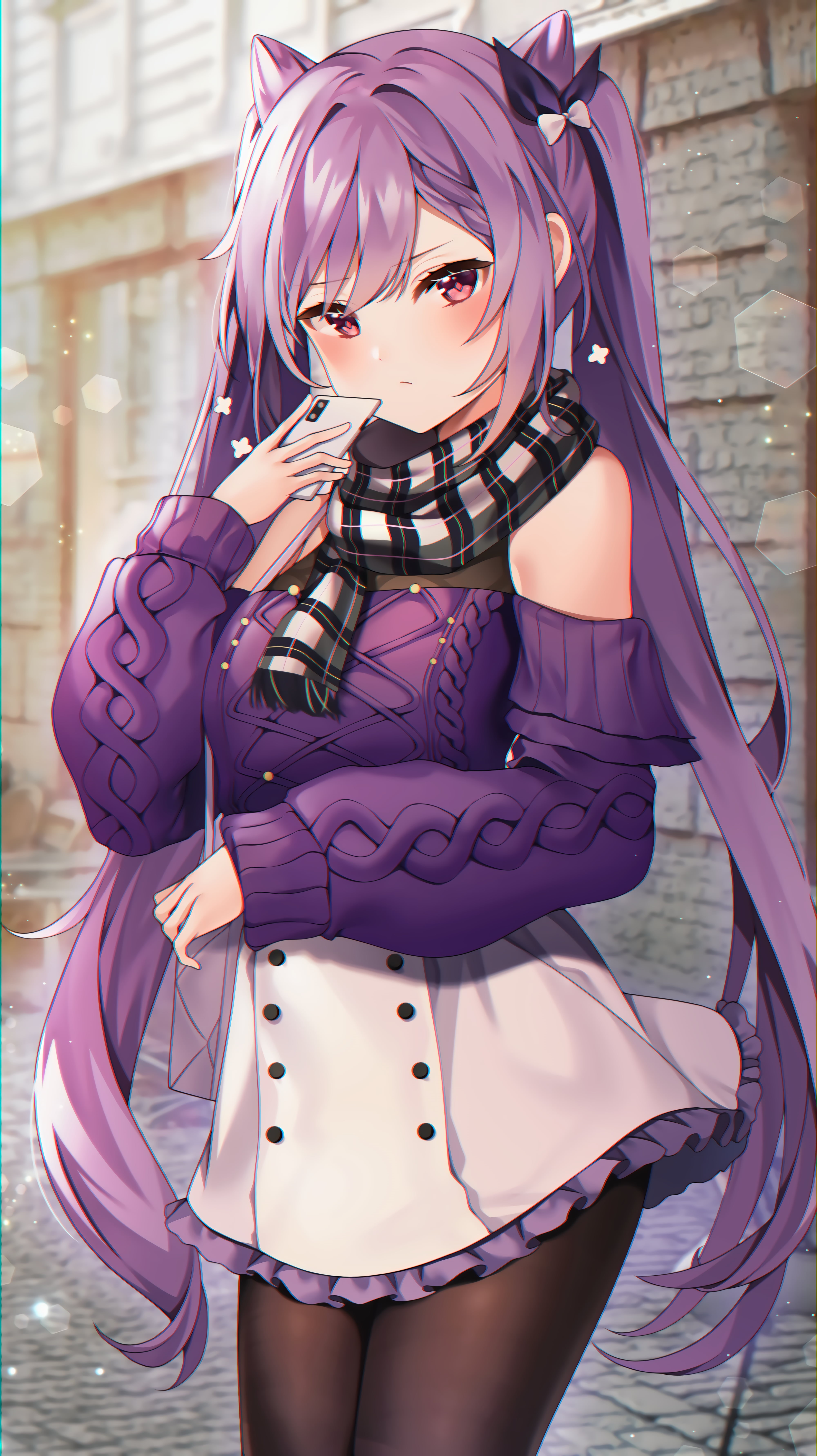 5K, keqing (genshin impact), Genshin Impact, anime girls, Phone HD Wallpaper
