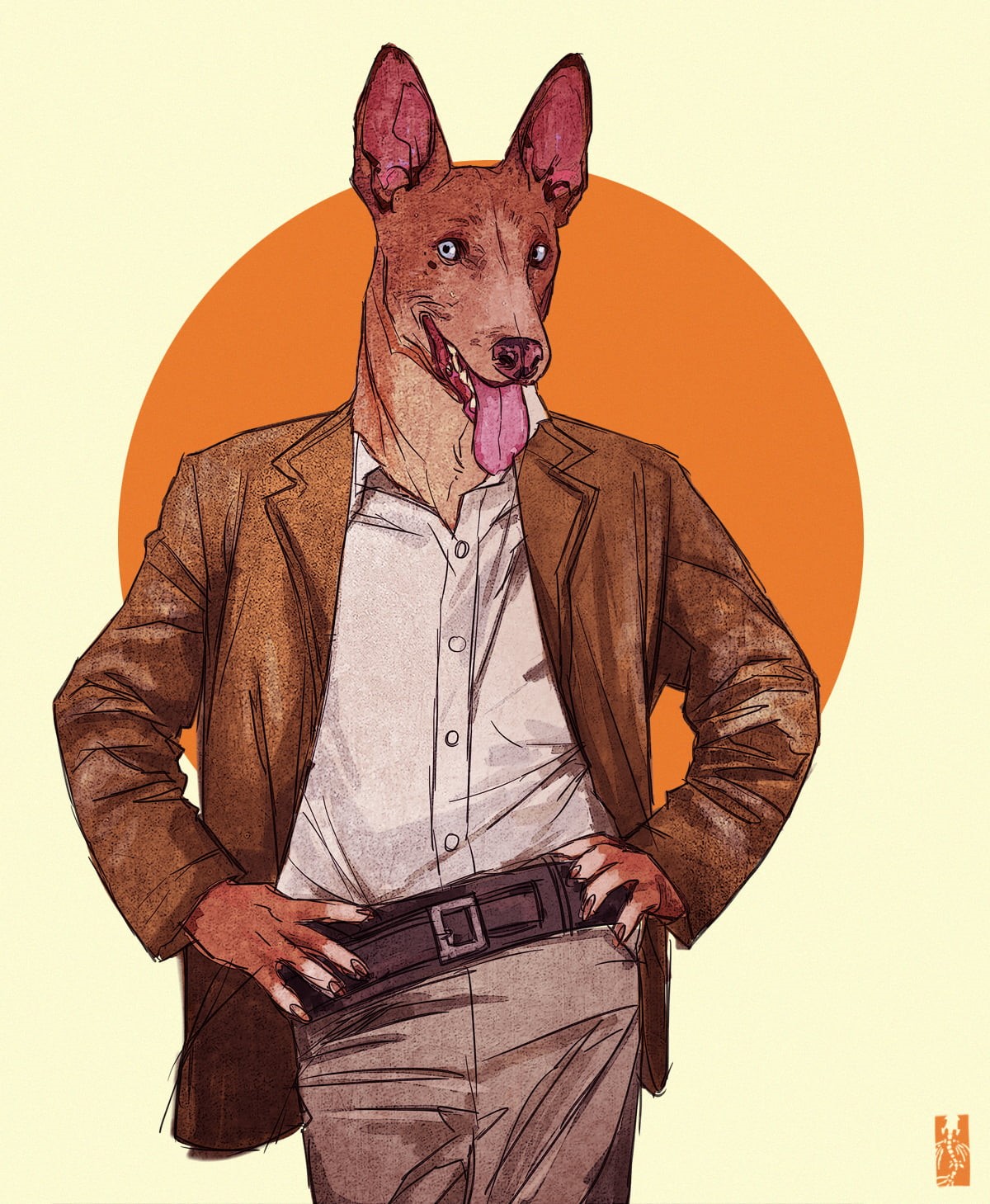 brown, disguise, character design, front view, obscured face, looking at camera, dog, pets, Anthro, Zarnala, humor, standing, domestic, fun, exotic, portrait, Phone HD Wallpaper