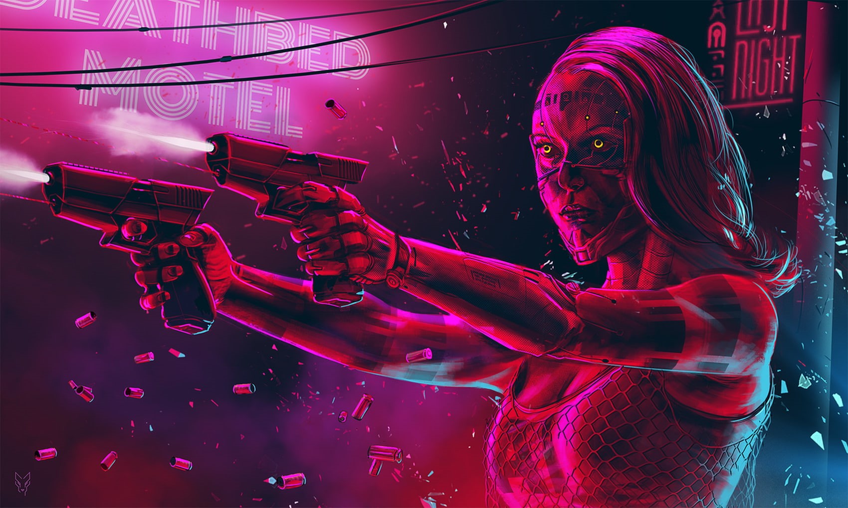 Woman, Pistol, Sci Fi, 720P, Cyborg, Cyberpunk, Neon, HD Wallpaper
