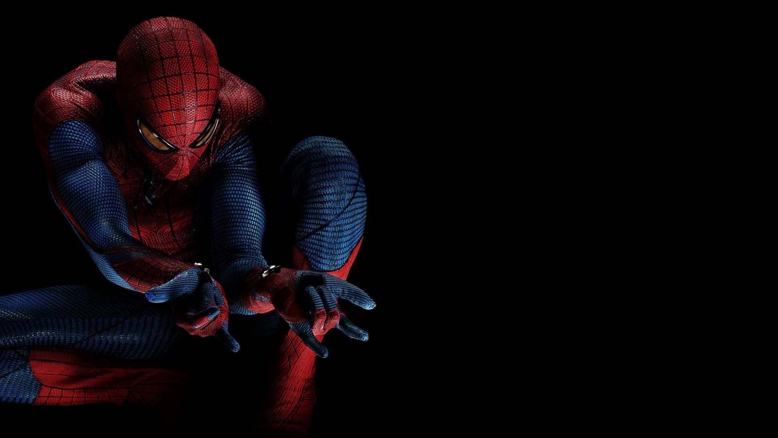 indoors, still life, men, Peter Parker, sitting, lifestyles, Spider-Man, 720P, obscured face, spider, women, red, front view, clothing, black background, HD Wallpaper