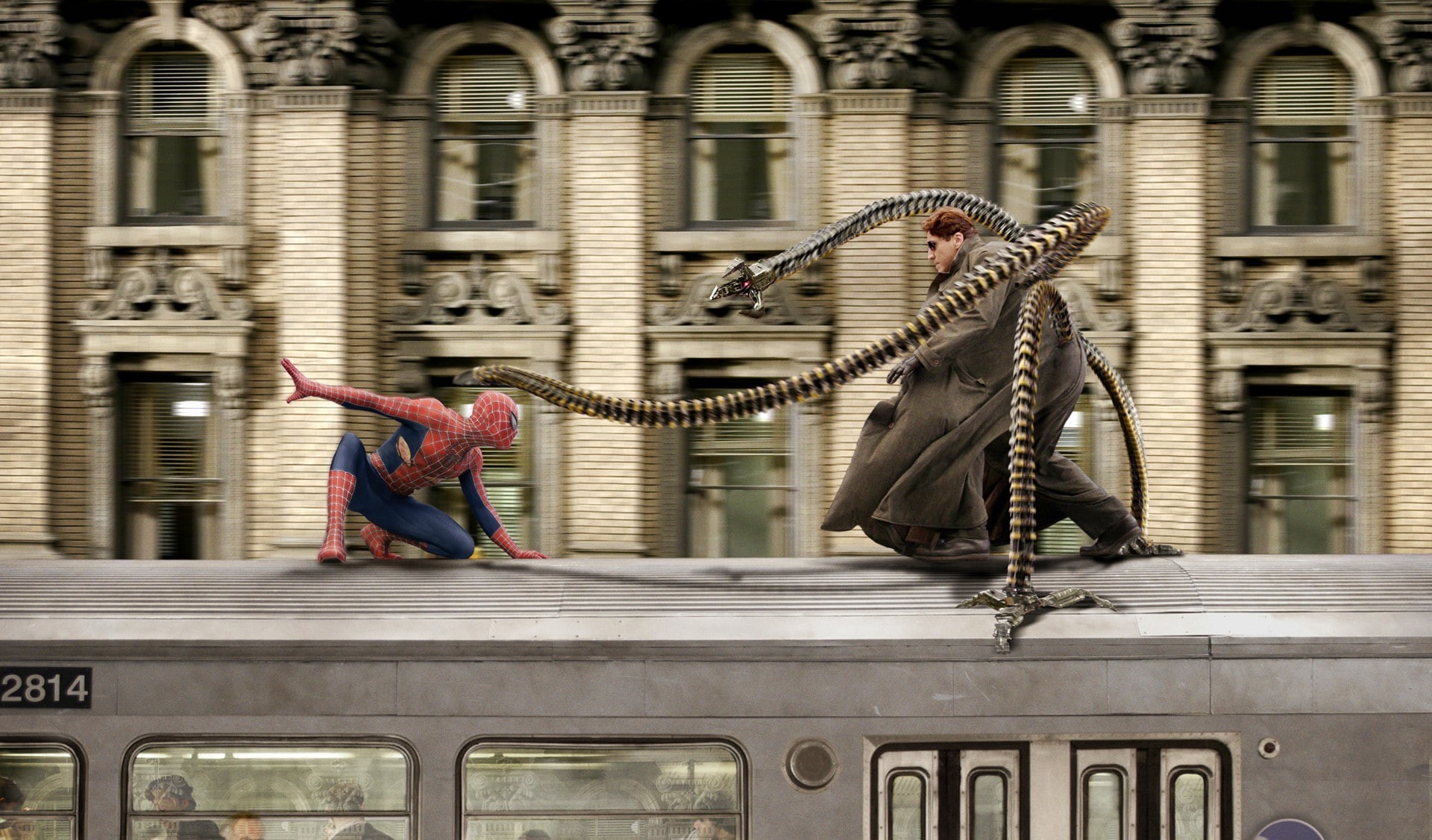 Doc Ock, Alfred Molina, scene, spider, movie, Spider-Man 2, 1080P, Dr. Otto Octavius, Peter Parker, Tobey Maguire, man, HD Wallpaper