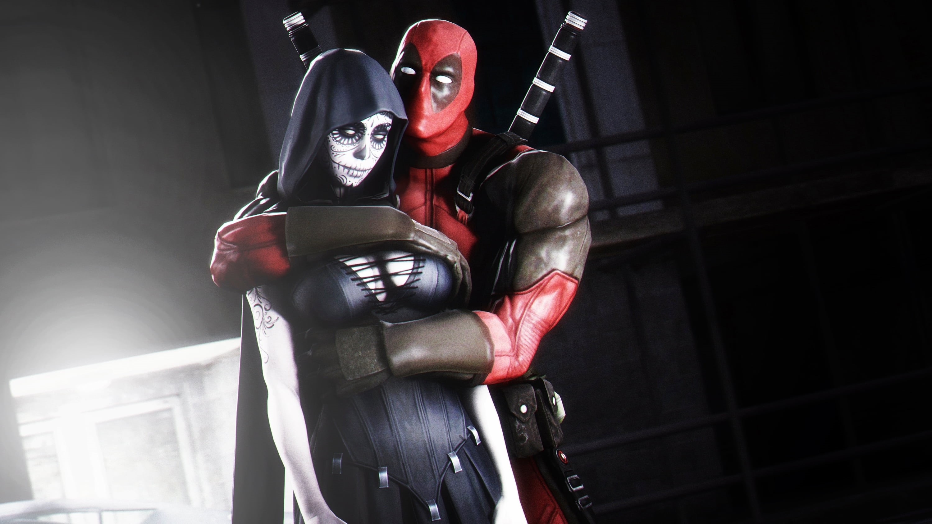 low angle view, cape, security, editorial, marvel, black Color, horror, effort, criminal, warrior, three quarter length, Wade Wilson, superhero, violence, HD Wallpaper