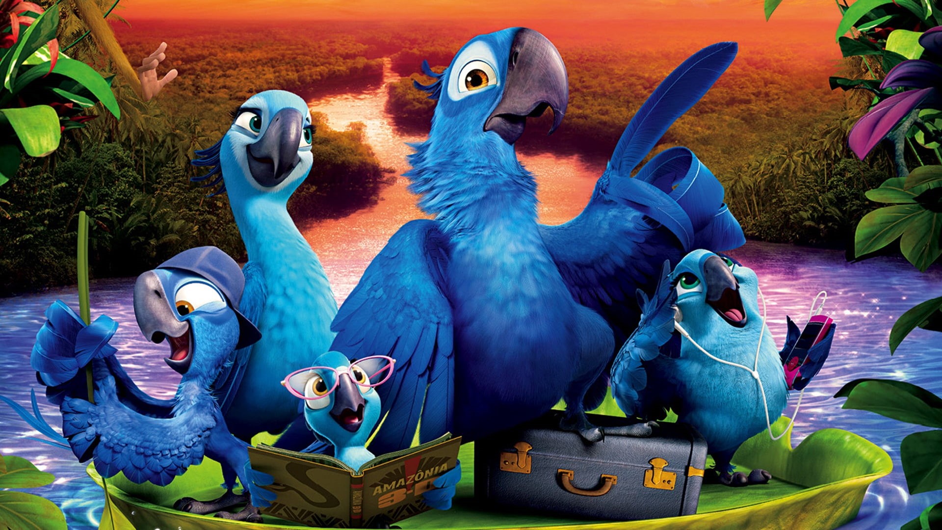 vertebrate, multi Colored, cartoon, group of animals, beak, 2014, blue, feather, animal, animal themes, fun, no people, wildlife, rio, animal representation, HD Wallpaper