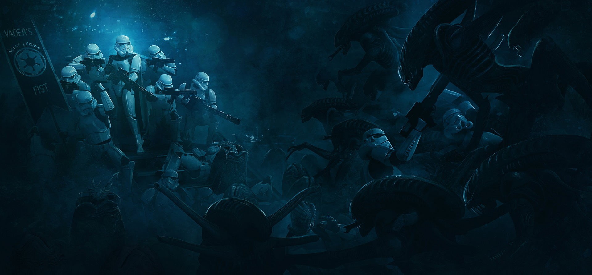 digital, aliens, dark, crowd, adult, night, 1080P, nightclub, large group of people, star, nightlife, performance, event, indoors, emotion, HD Wallpaper