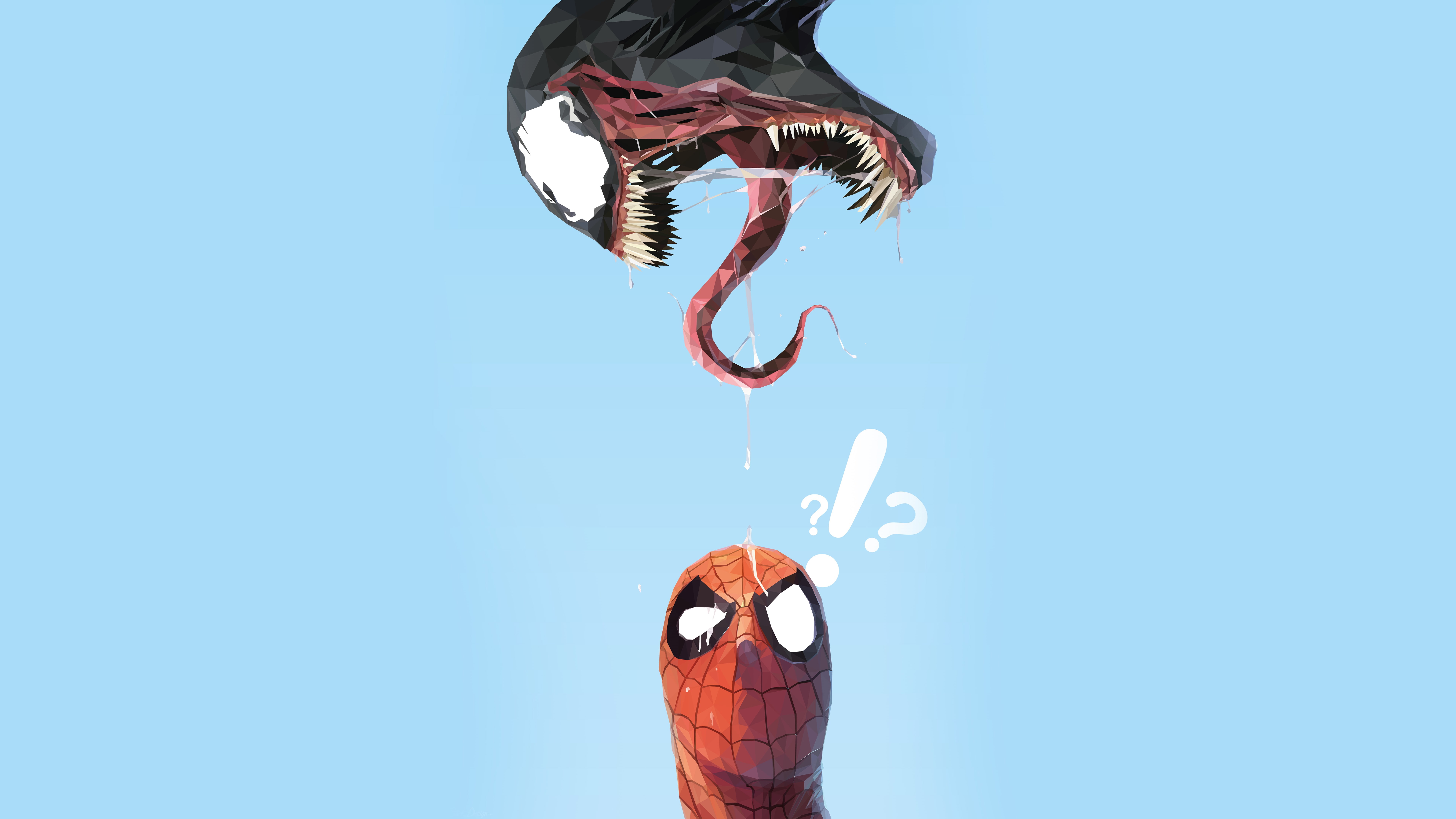 Venom, vs, k, 8K, man, spider, Minimal, spider-man, Artwork, HD Wallpaper