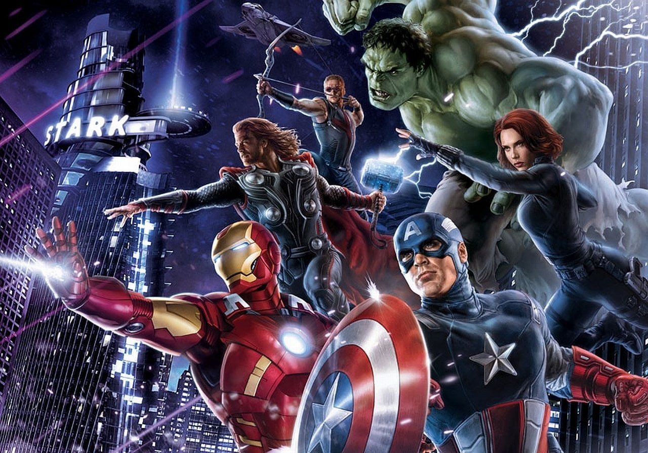 Avengers, human representation, male likeness, illuminated, Hulk, digital, Iron Man, Captain America, emotion, people, males, group of people, Black Widow, HD Wallpaper