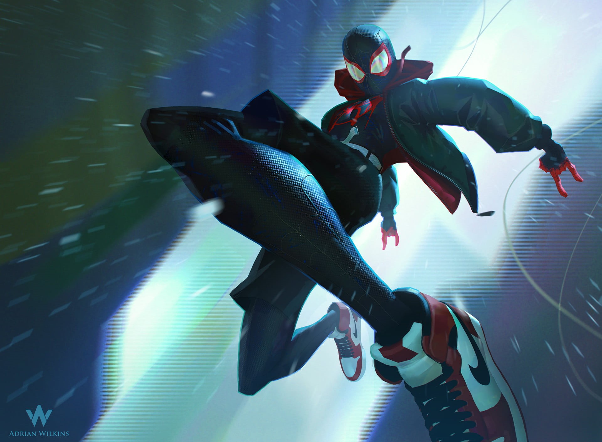 Marvel Cinematic Universe, 1080P, animation, digital, comic art, Miles Morales, Spider-Man, MCU, HD Wallpaper