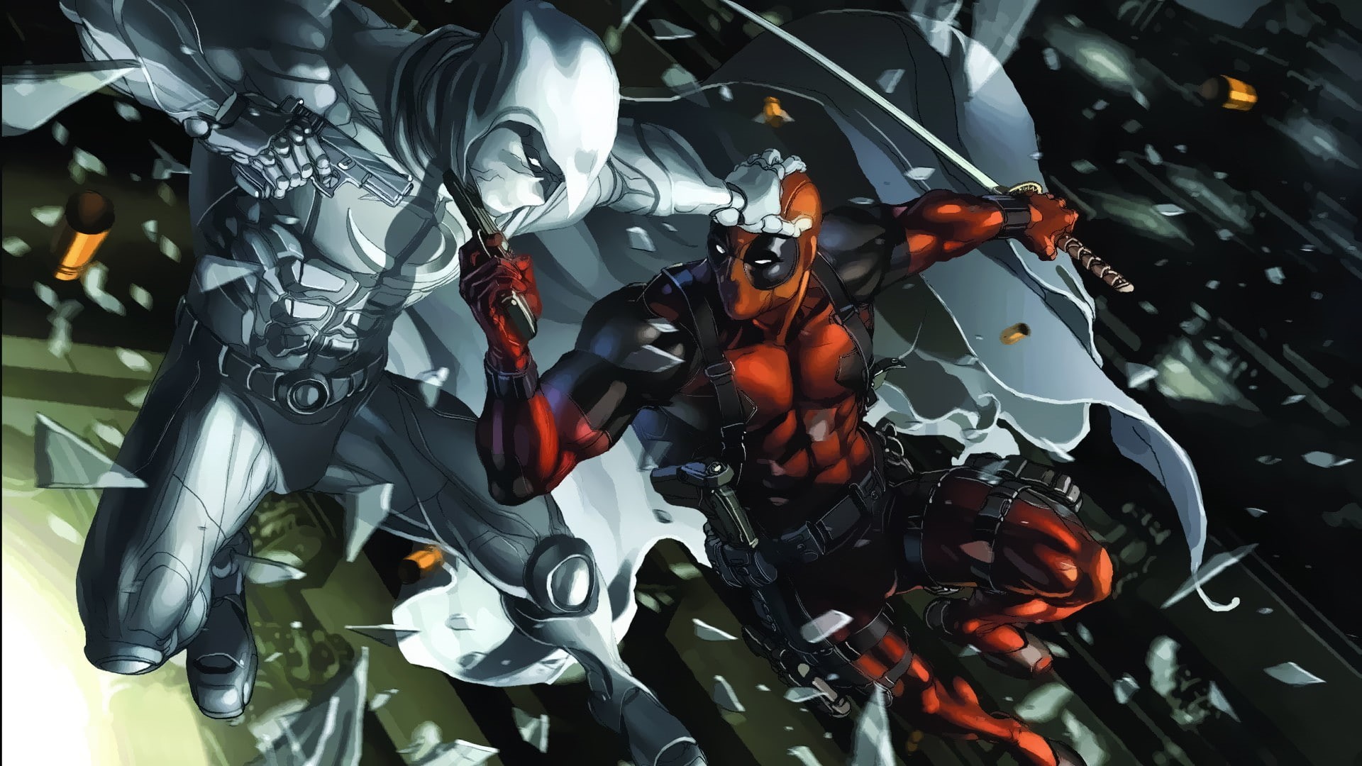 Merc with a mouth, Marvel Comics, 1080P, Moon Knight, Deadpool, HD Wallpaper