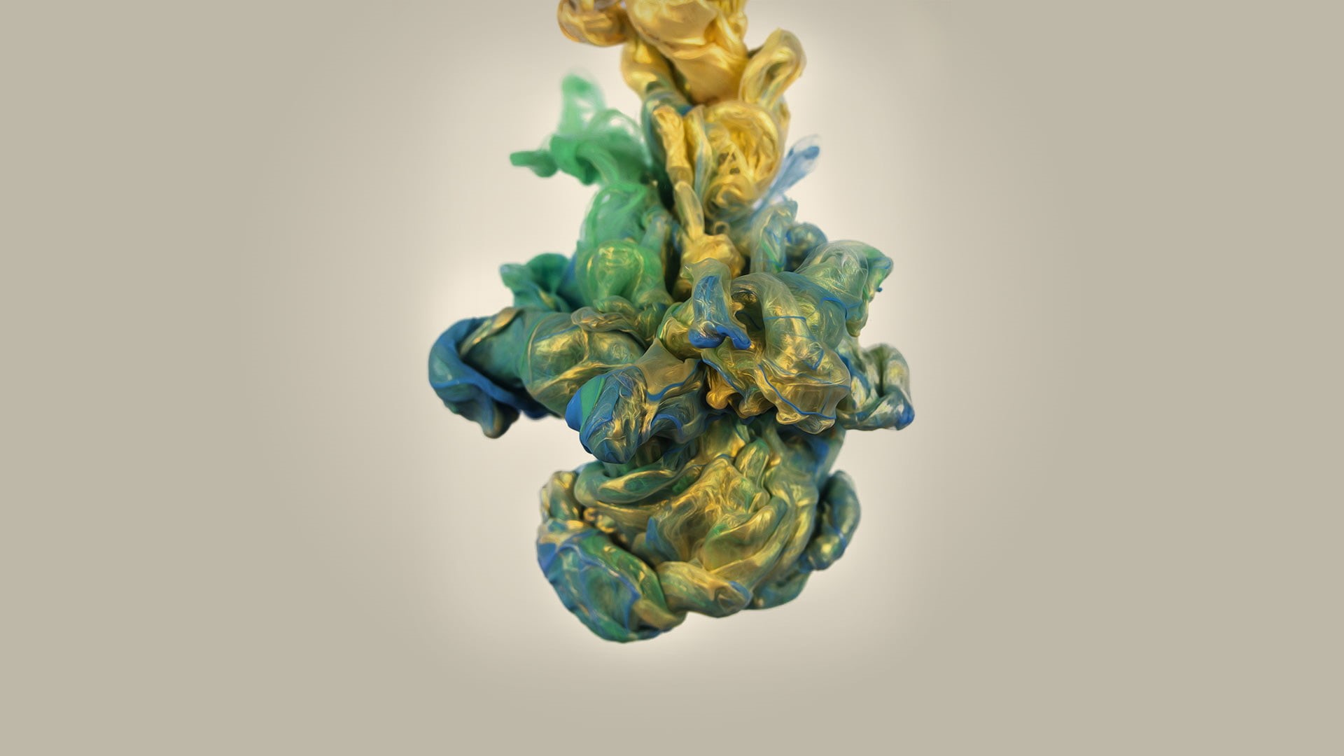 mixing, paint in water, close-up, single object, liquid, painting, Alberto Seveso, indoors, gray, cut out, studio shot, green, 1080P, green color, white background, HD Wallpaper