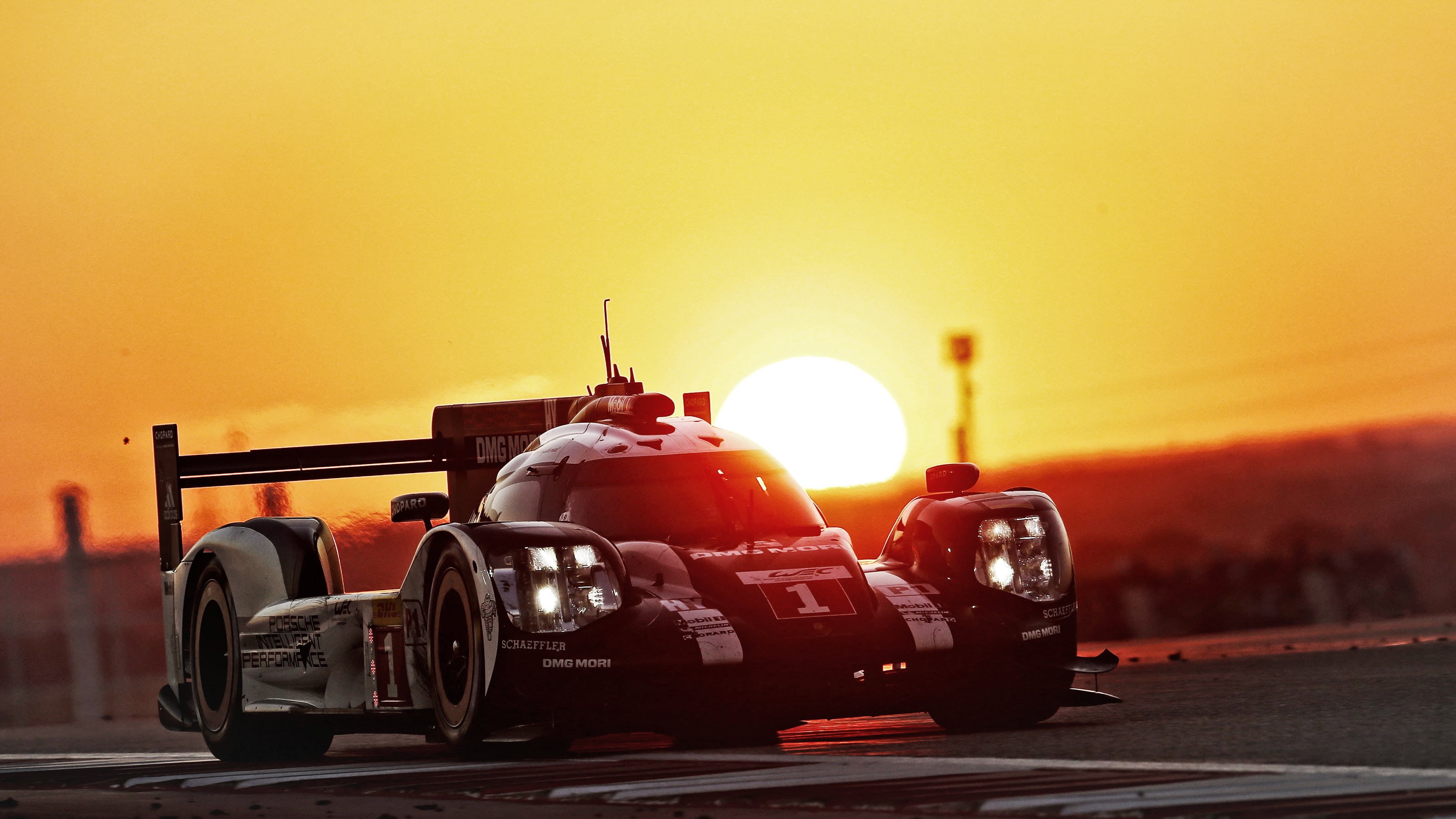 orange color, endurance, nature, 2016, porsche, 9r9-16, outdoors, race, mode of transportation, sun, no people, land vehicle, on the move, lmp1, road, championship, HD Wallpaper