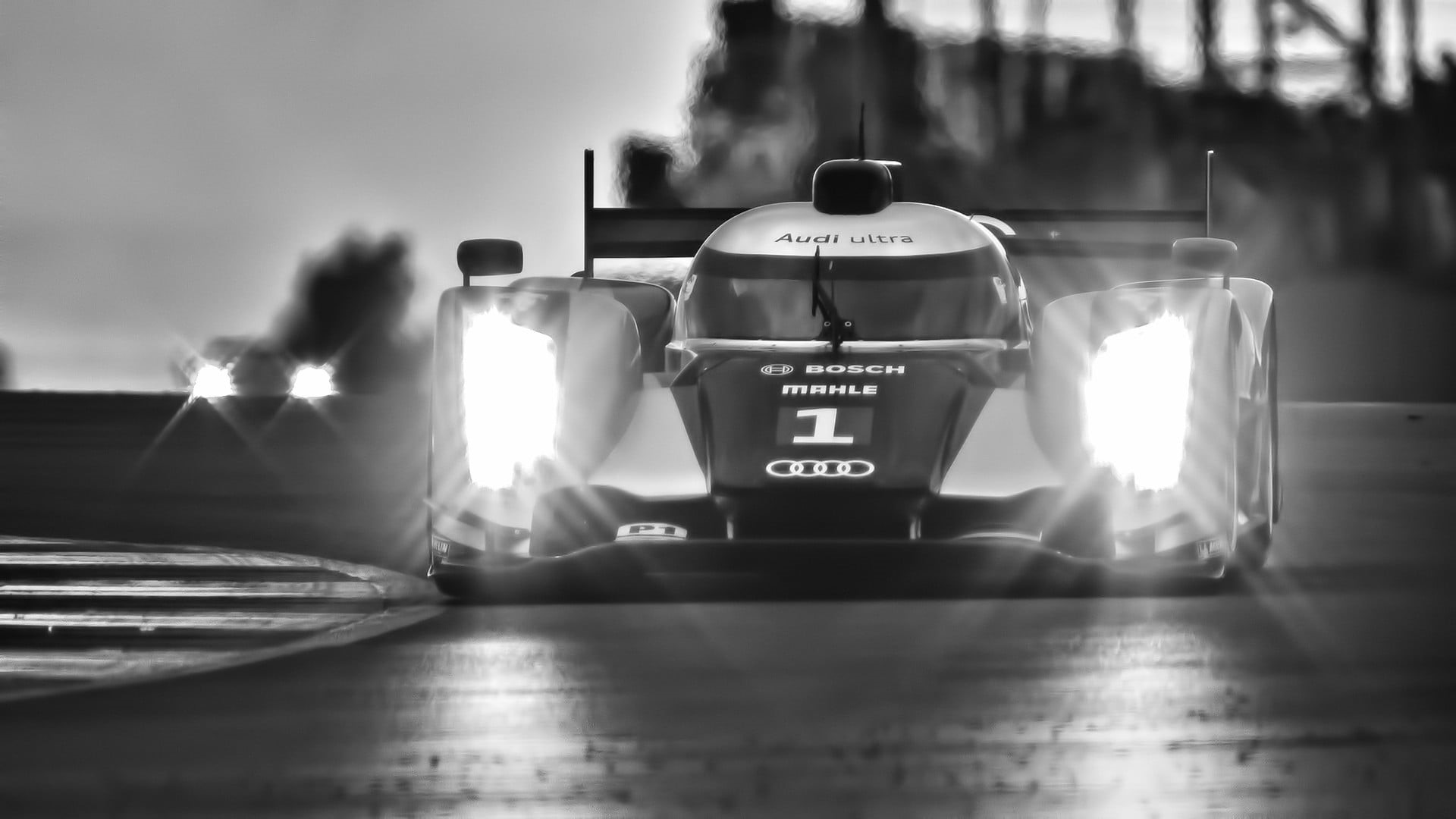 1080P, transportation, Audi R18 e-tron quattro, safety, text, illuminated, untitled, group of people, sport, accidents and disasters, selective focus, HD Wallpaper