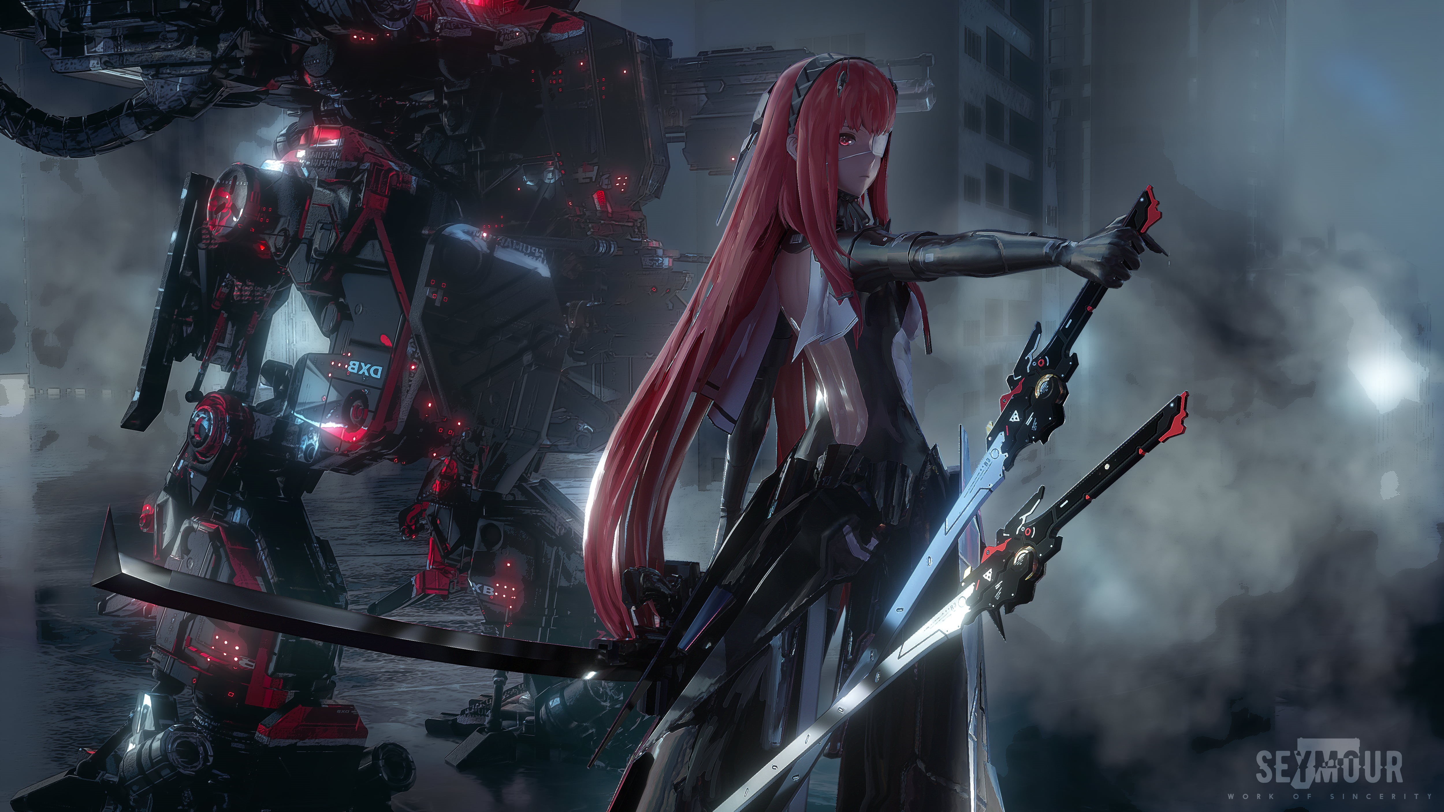 anime girls, 4K, mech, Punishing: Gray Raven, Seymour, anime, HD Wallpaper