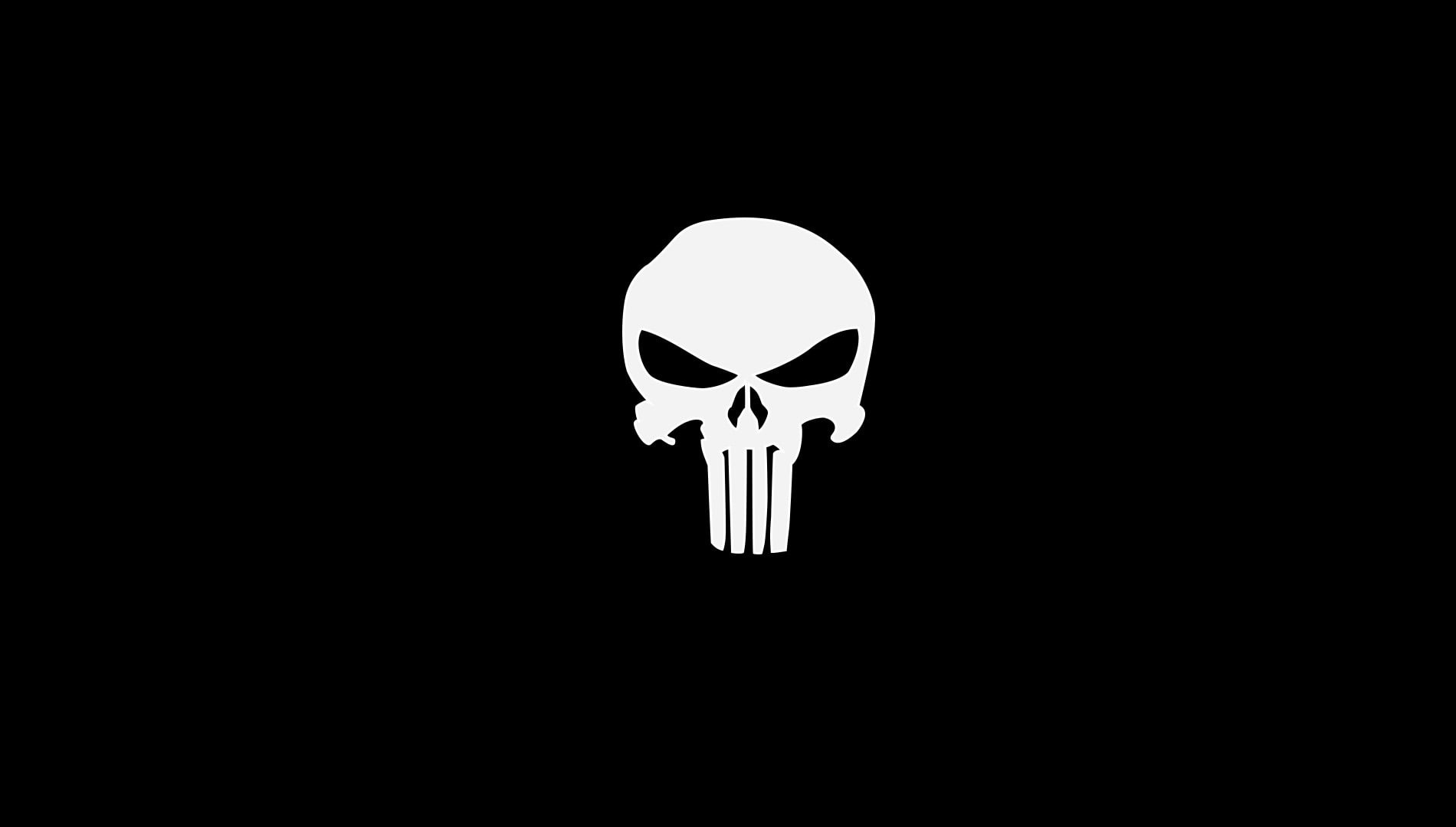 The Punisher, logo, simple, 720P, HD Wallpaper