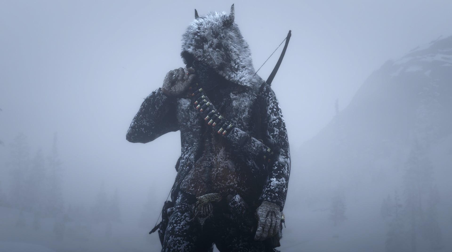 Red Dead Redemption 2, video games, Arthur Morgan, outlaws, snow, smoking, 1080P, HD Wallpaper