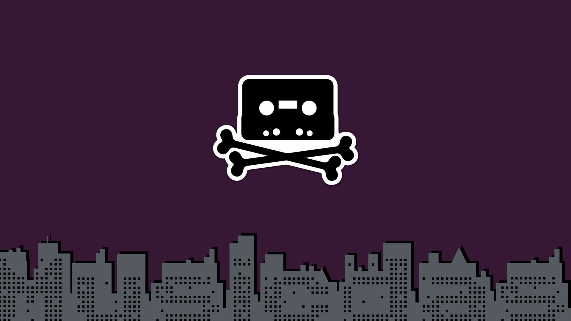 street music, piracy, audio cassete, purple background, 1080P, HD Wallpaper