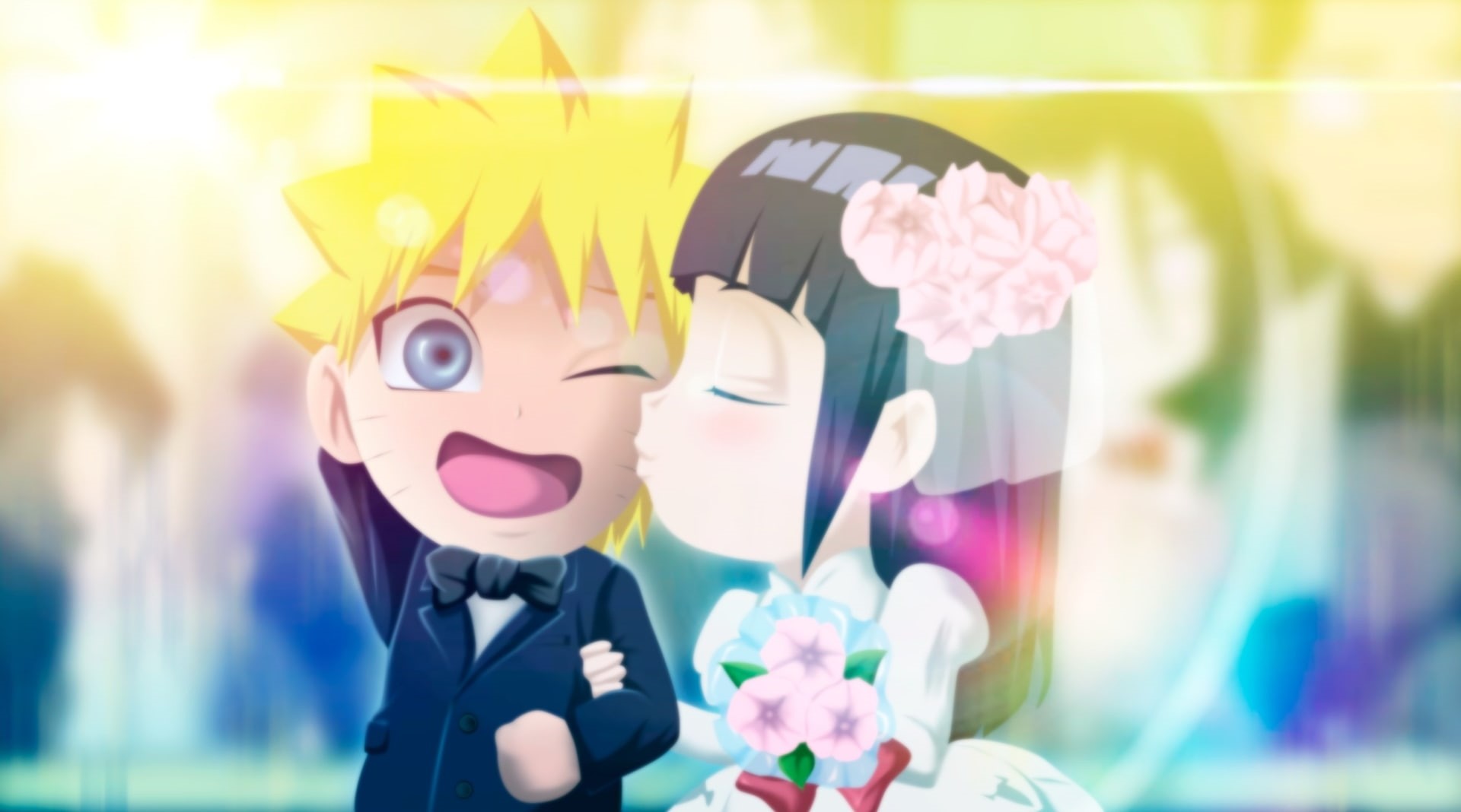 Hinata Hyūga, 1080P, Anime, Naruto Uzumaki, Naruto, Wedding, Chibi, HD Wallpaper