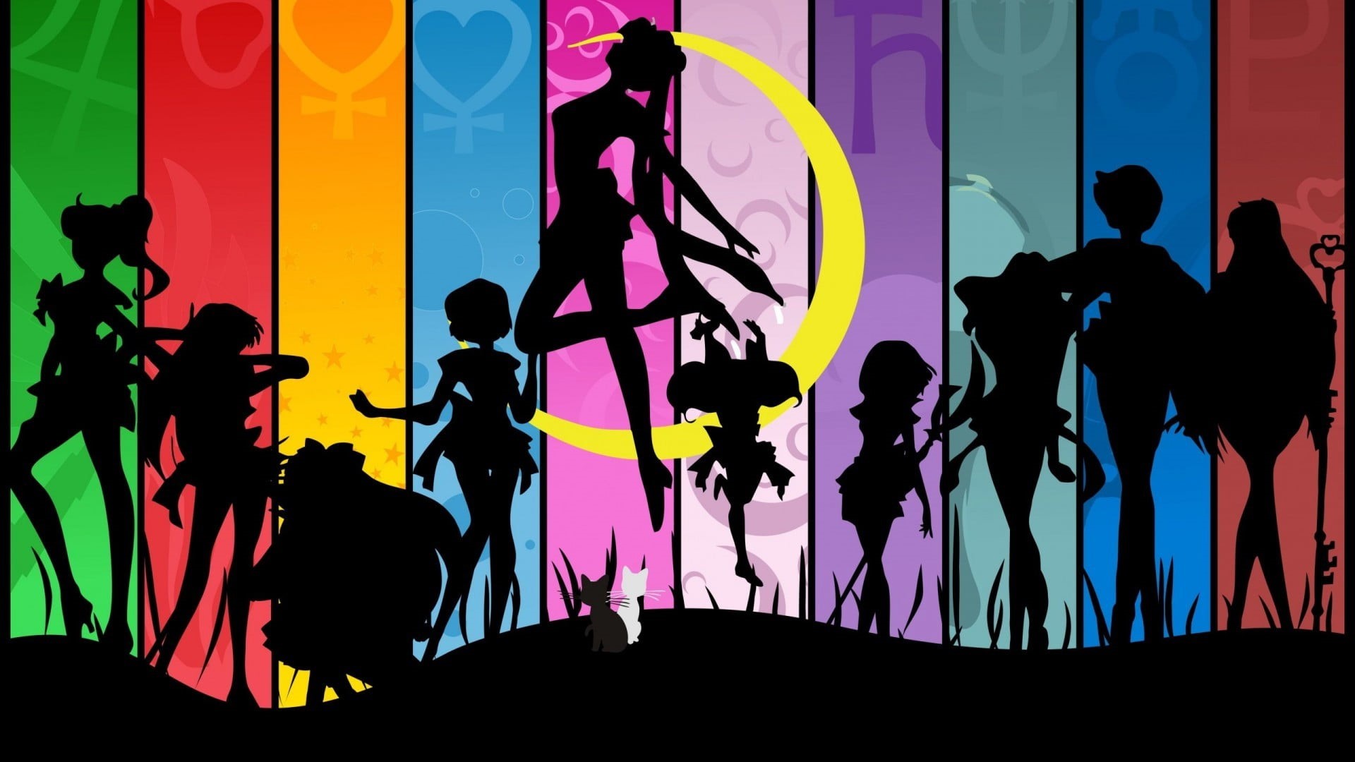 Haruka Tenoh, Michiru Kaioh, digital, togetherness, women, crowd, Sailor Moon, real people, Mizuno Ami, leisure activity, Tsukino Usagi, nightlife, Setsuna Meioh, HD Wallpaper