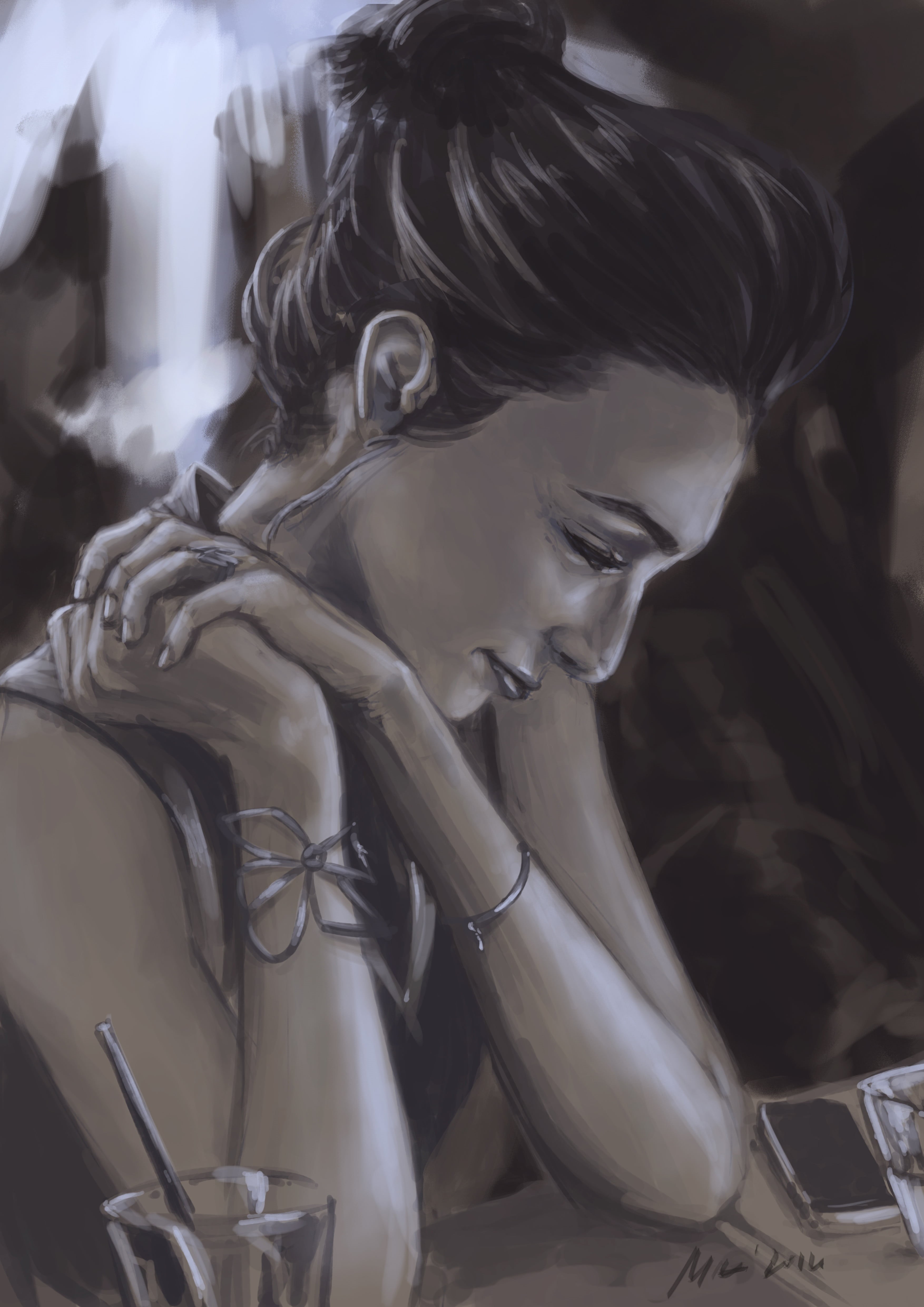 diana prince, portrait display, dark hair, celebrity, women, long earings, digital painting, Wonder Woman, digital art, cell phone, fan art, Miguel Blanco, Phone HD Wallpaper