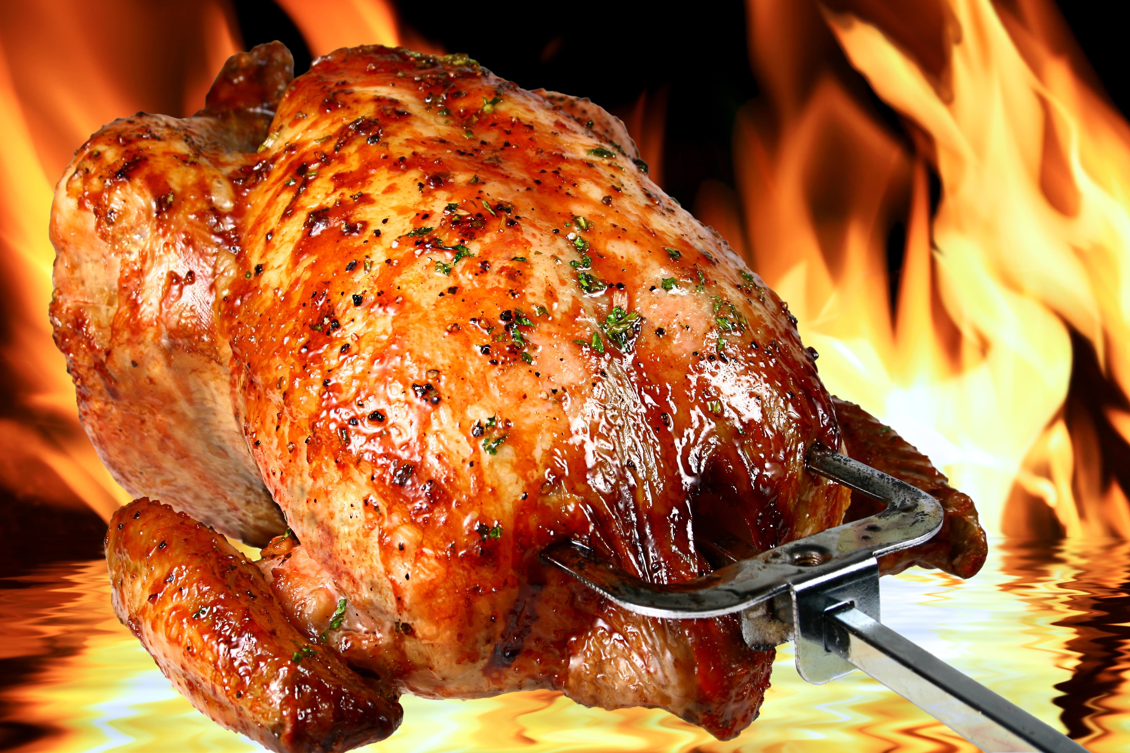 focus on foreground, chicken Meat, ready-to-eat, food, meal, color Image, still life, meat, spice, lunch, freshness, fire - Natural Phenomenon, red, cooking, HD Wallpaper
