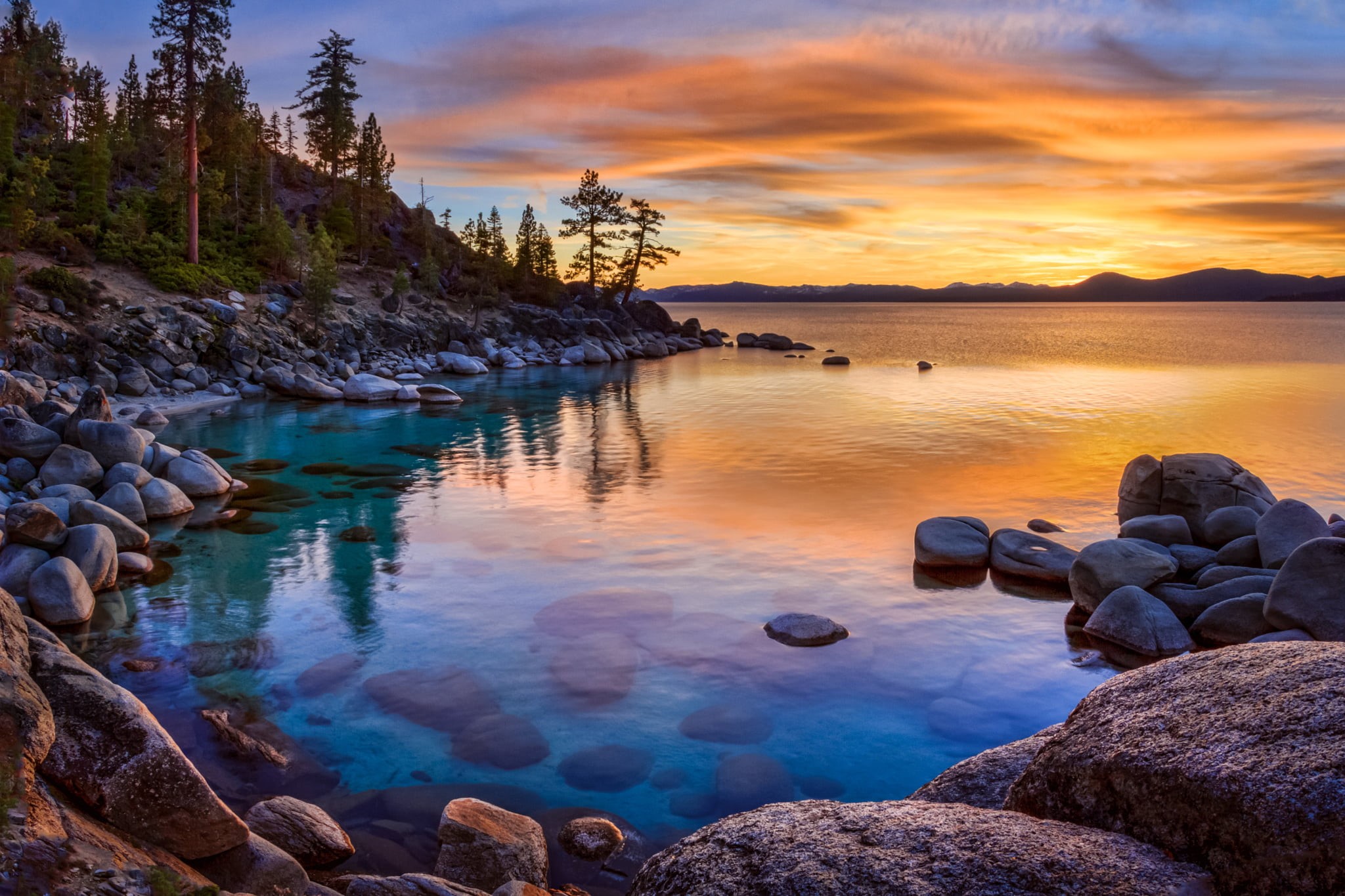 solid, cloud - sky, tranquility, rock - object, 1080P, stone - object, gray, sea, stones, stone, no people, nature, sunset, rock, outdoors, fragment, sky, HD Wallpaper