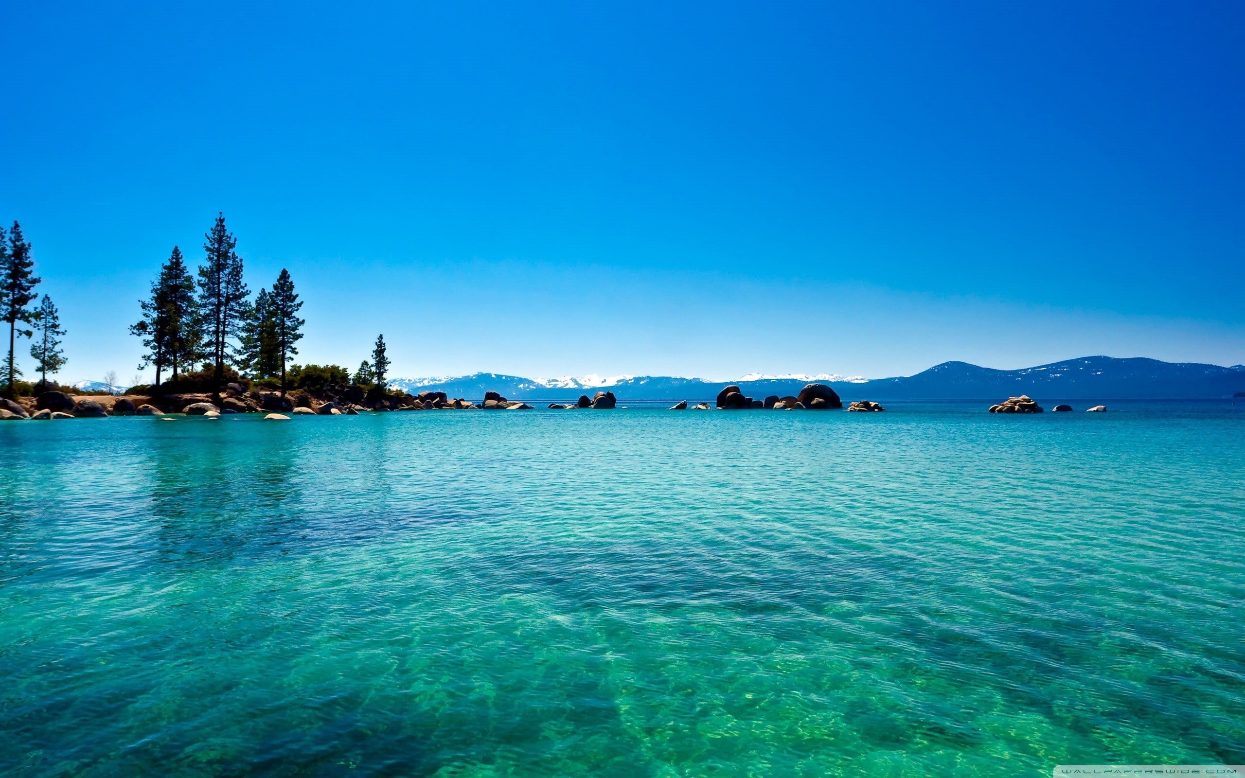 nature, tahoe, California, lakes, lake, x, Lake Tahoe, art, 2K, hd, HD Wallpaper