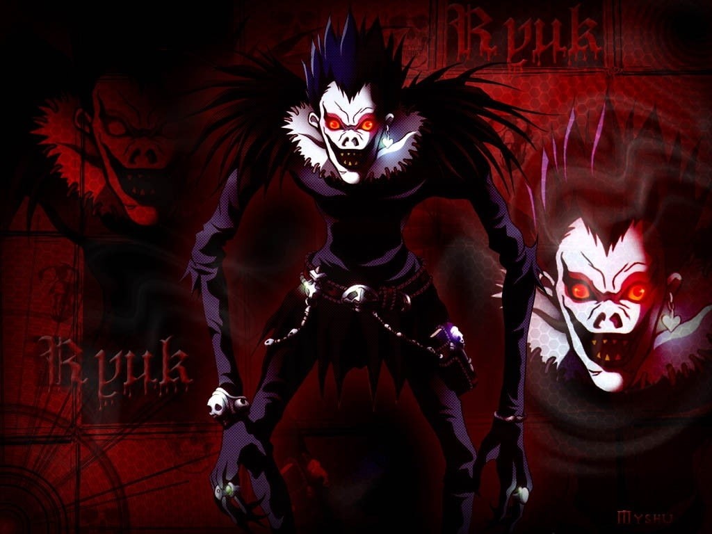 480P, death, anime, x, hd, art, Ryuk, note, death note, HD Wallpaper
