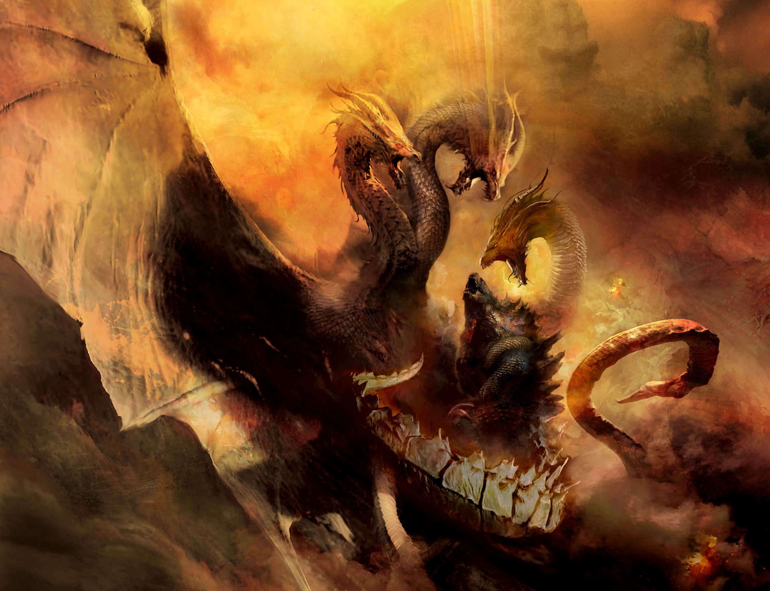 King Ghidorah, Godzilla, Movie, 2K, Godzilla: King of the Monsters, HD Wallpaper