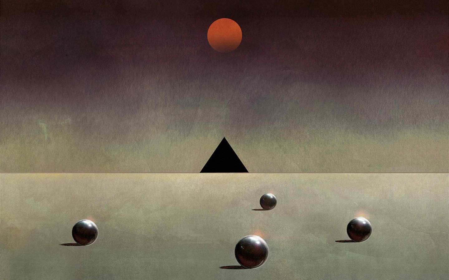 geometry, spheres, mid-air, close-up, competition, design, 3D, horizon, minimalism, pool ball, Sun, wall - building feature, indoors, no people, 720P, HD Wallpaper