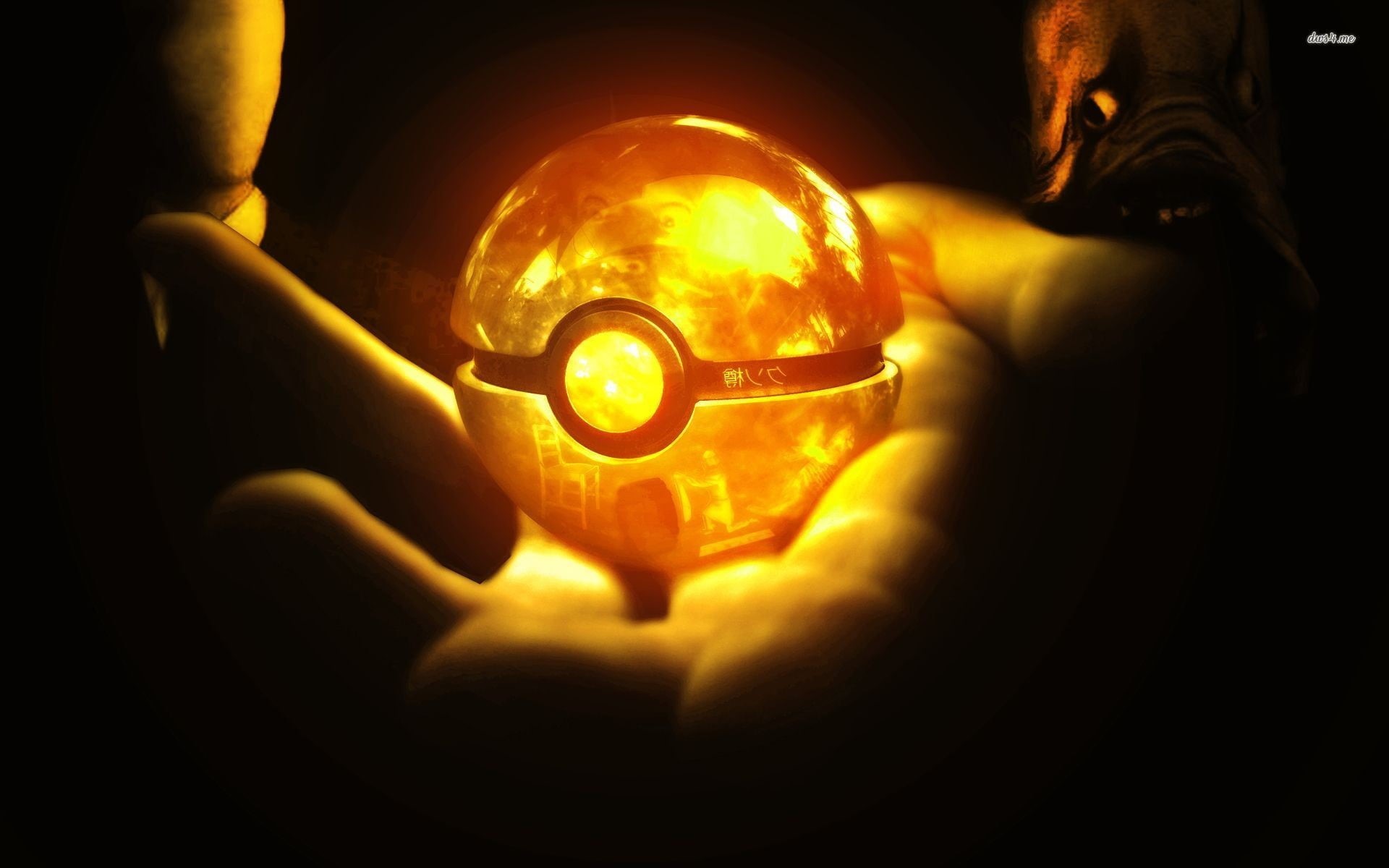pokeball, led, glass - material, sphere, dark, fortune telling, adult, mystery, body part, Poké Balls, human body part, spooky, holding, crystal ball, heat - temperature, HD Wallpaper