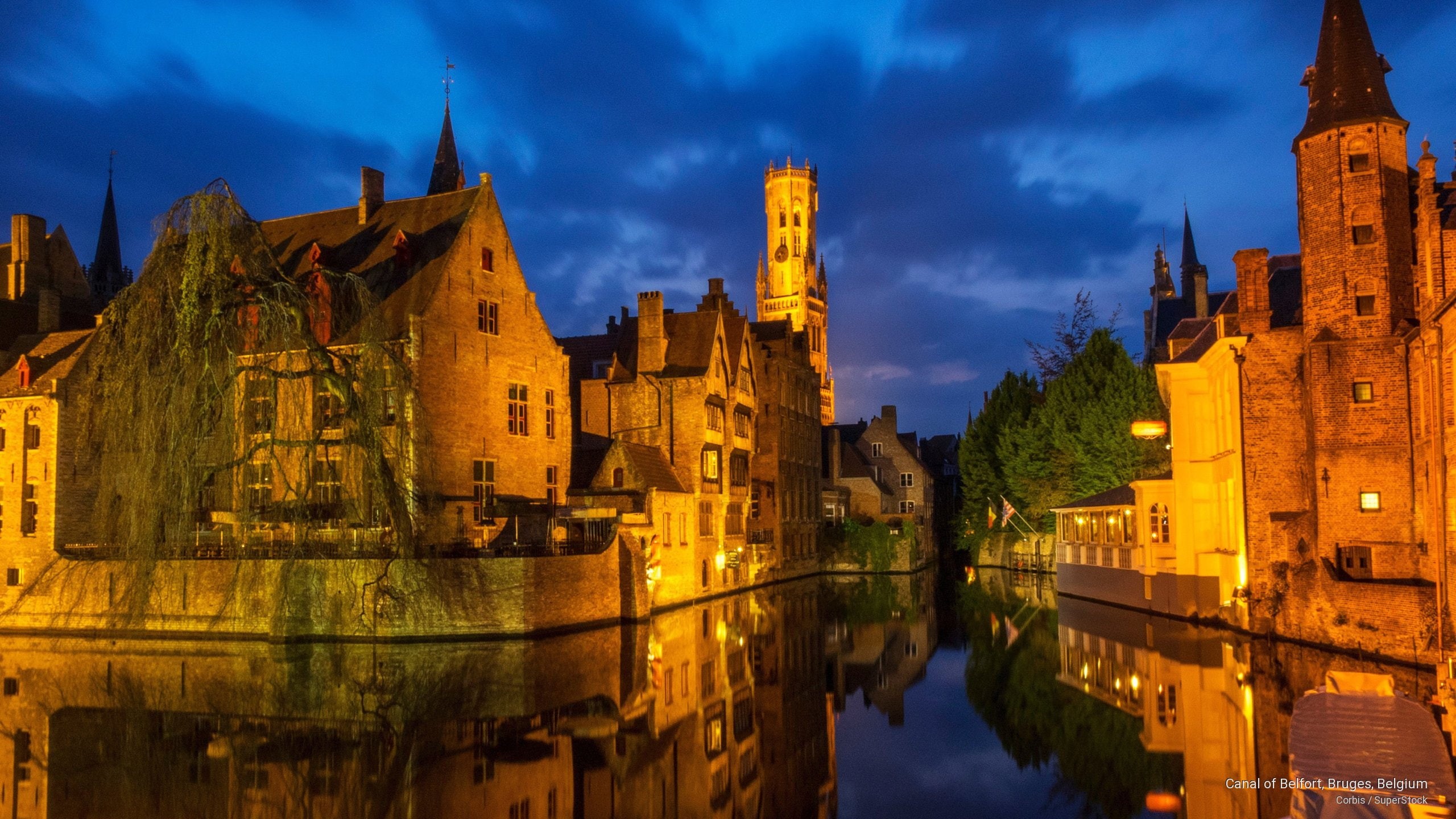 canal, Europe, bruges, 2K, belfort, belgium, HD Wallpaper