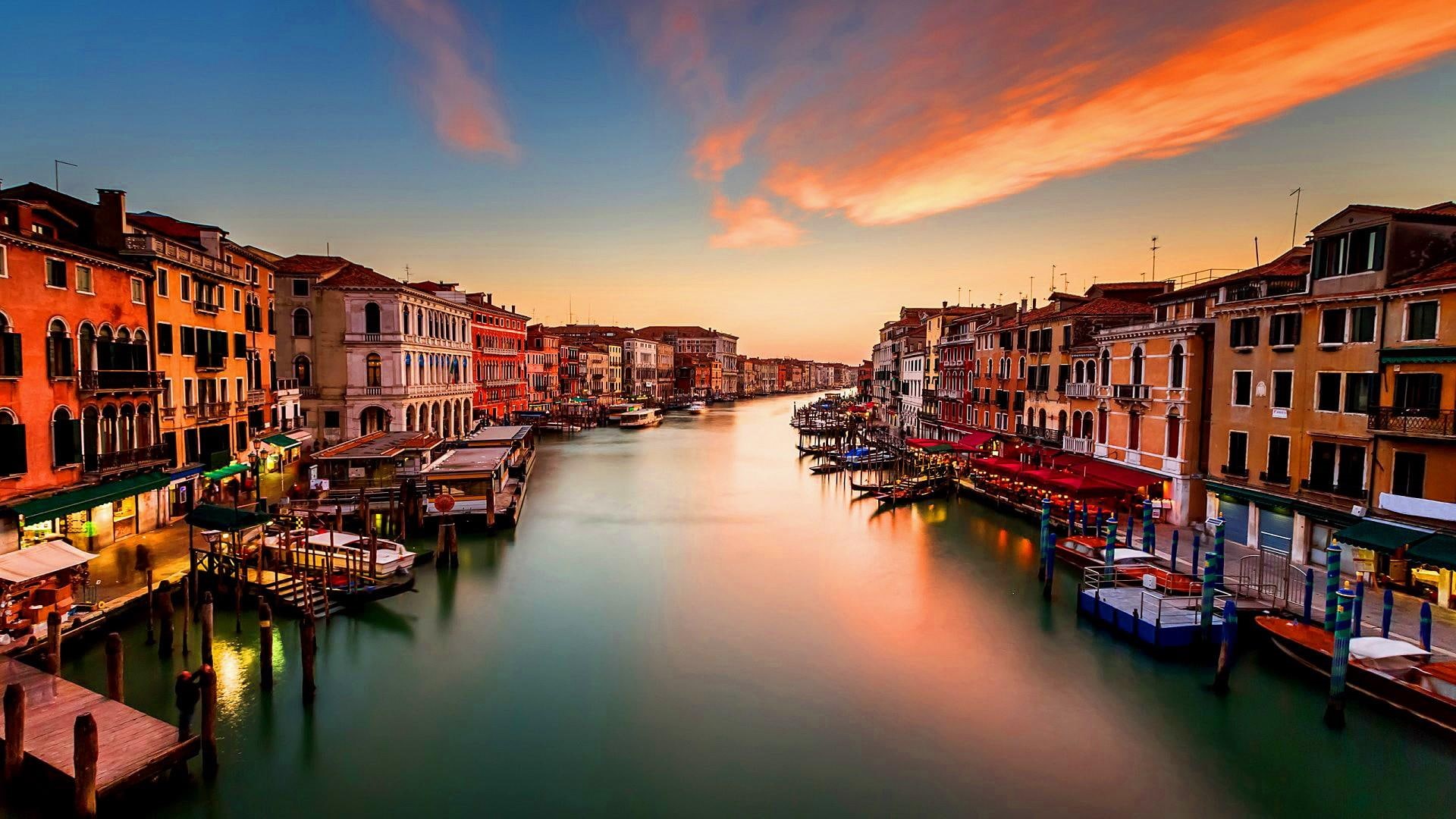 italy, venice, 1080P, grand canal, city, rialto bridge, europe, HD Wallpaper