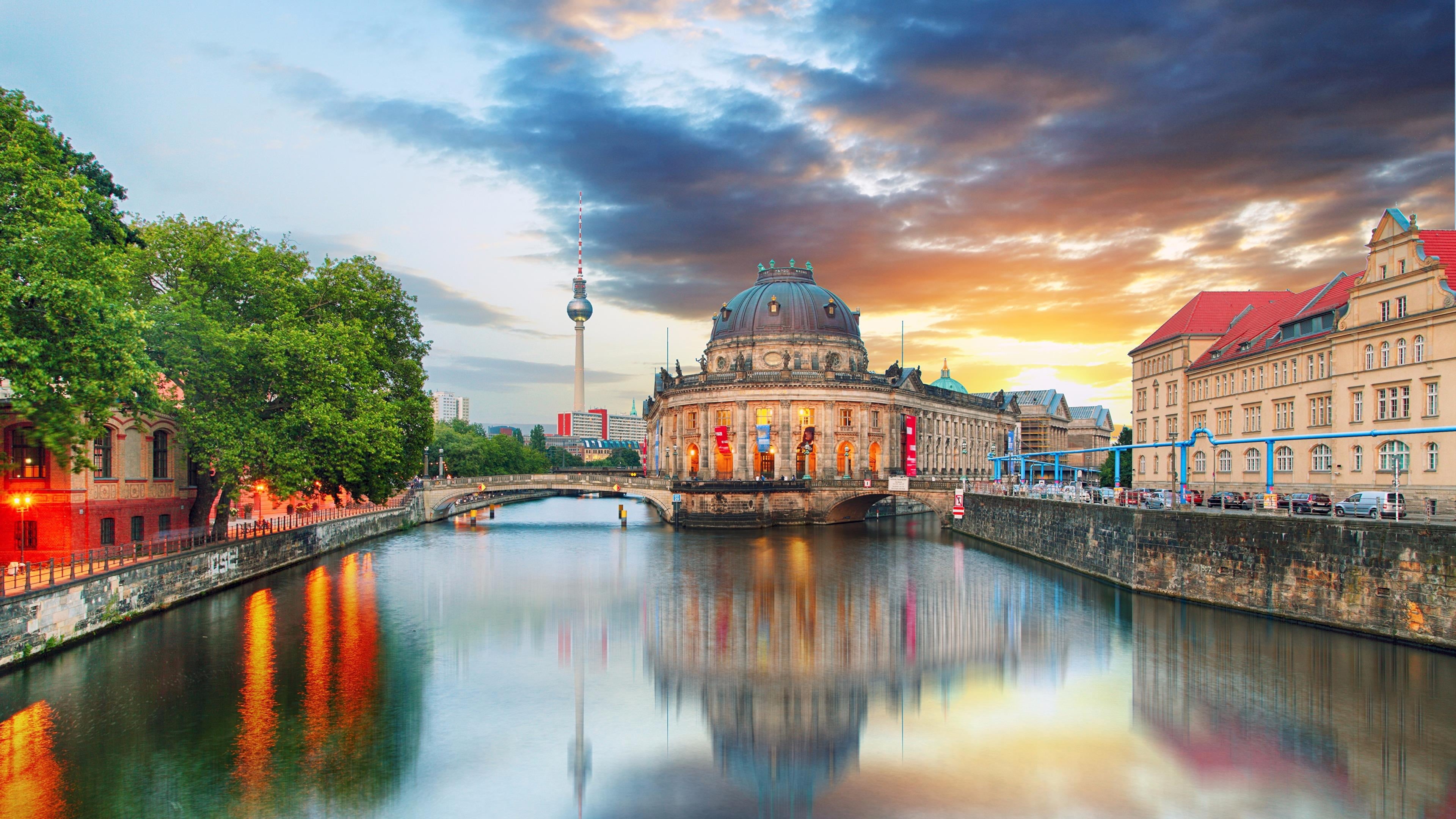 spree canal, dome, spirituality, canal, belief, waterfront, tourist attraction, museum island, spree river, architecture, religion, waterway, berlin, 4K, HD Wallpaper